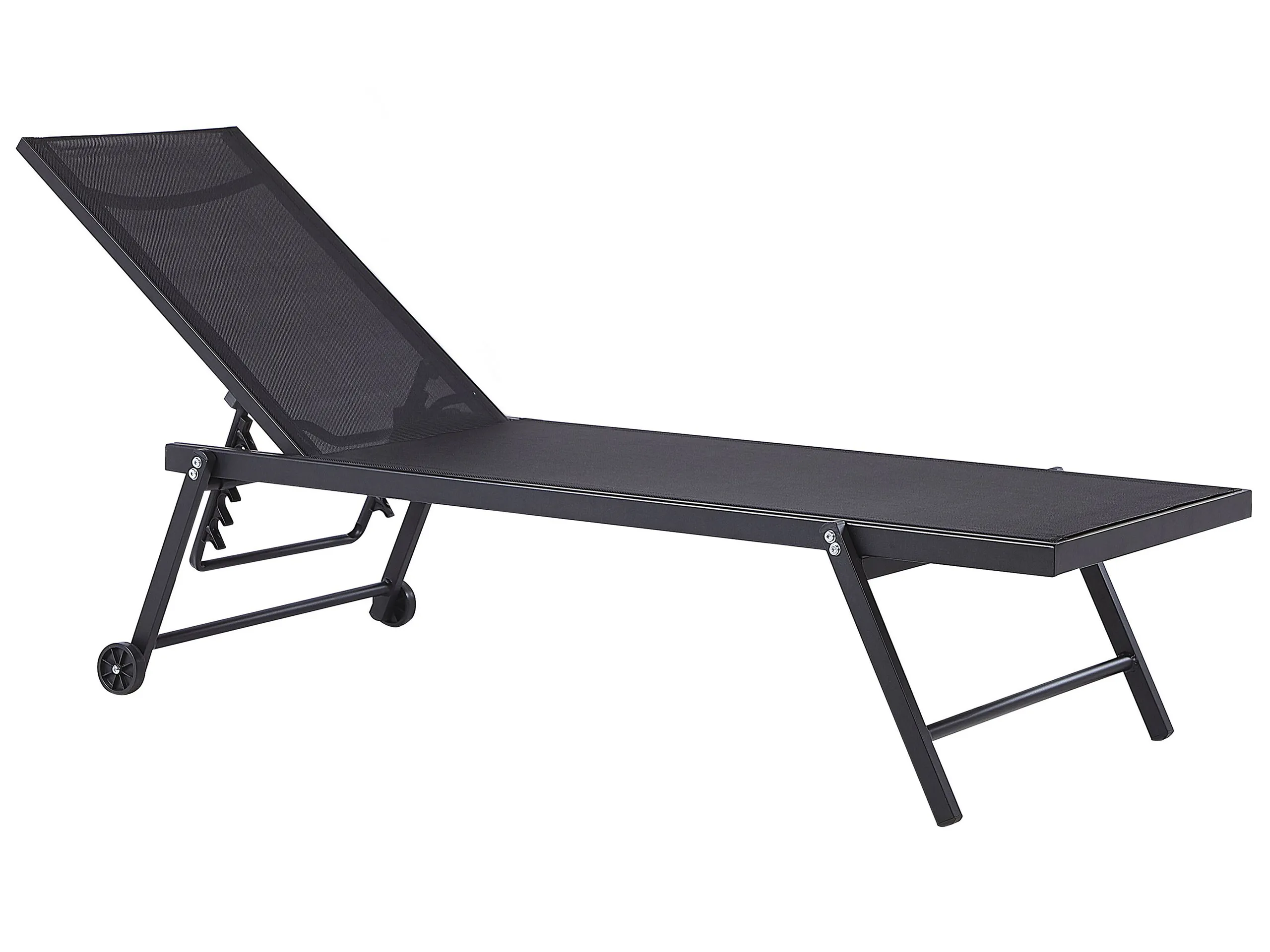 Sun Lounger PORTOFINO Reclining Metal Black