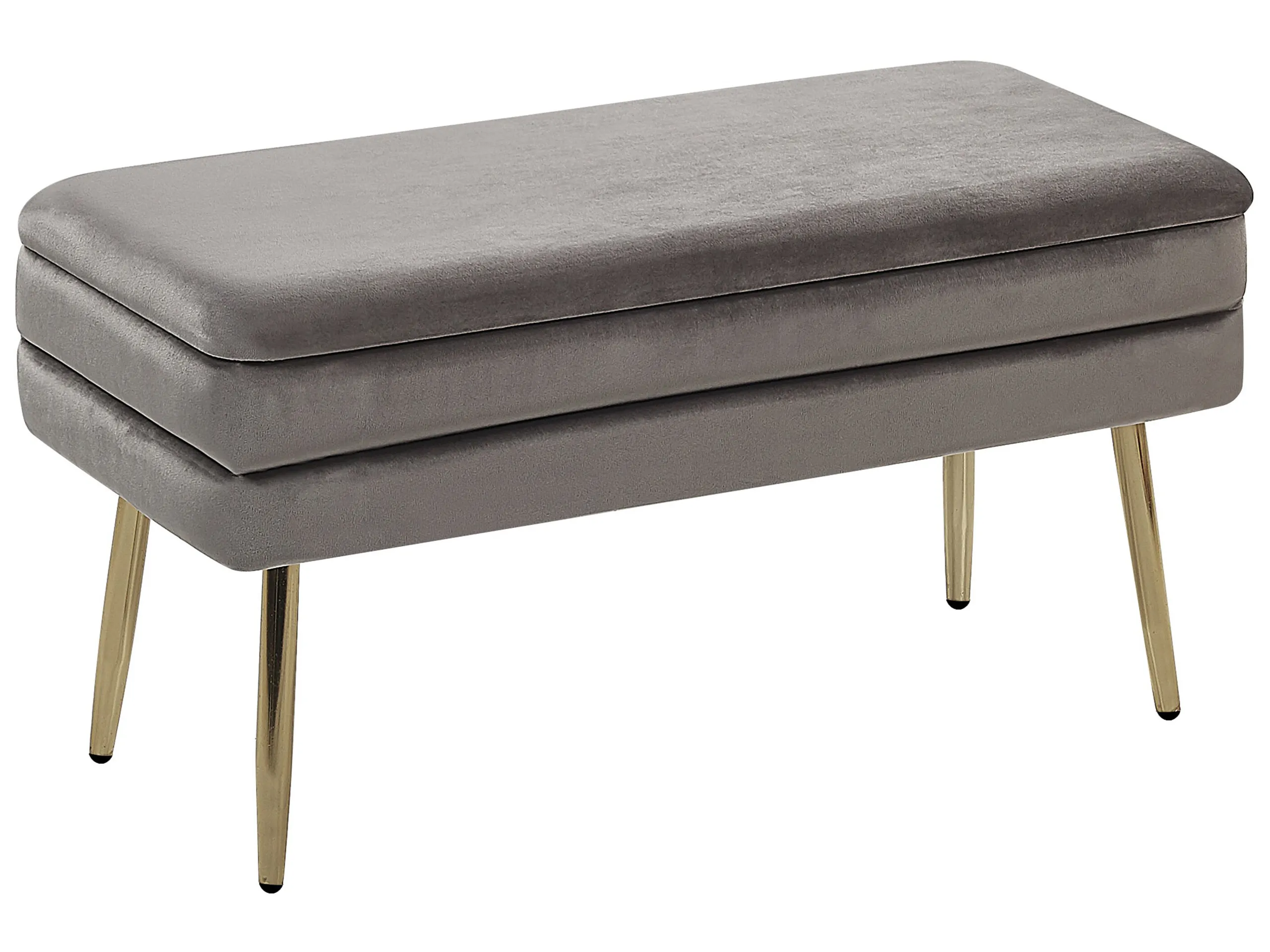 Upholstered Storage Bench DURHAM Velvet Grey