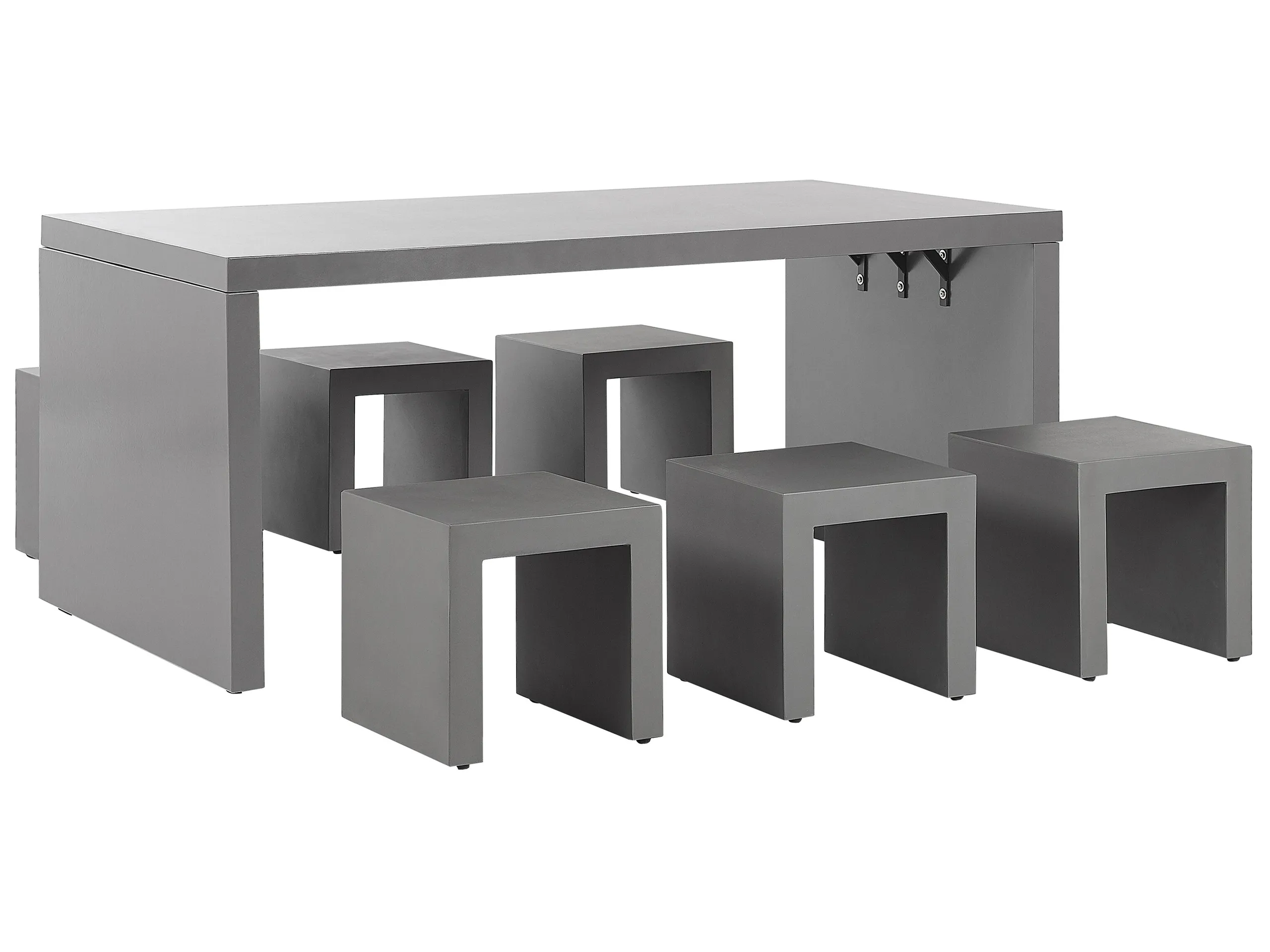 Garden Dining Set with Stools 6 Seater TARANTO Concrete Grey