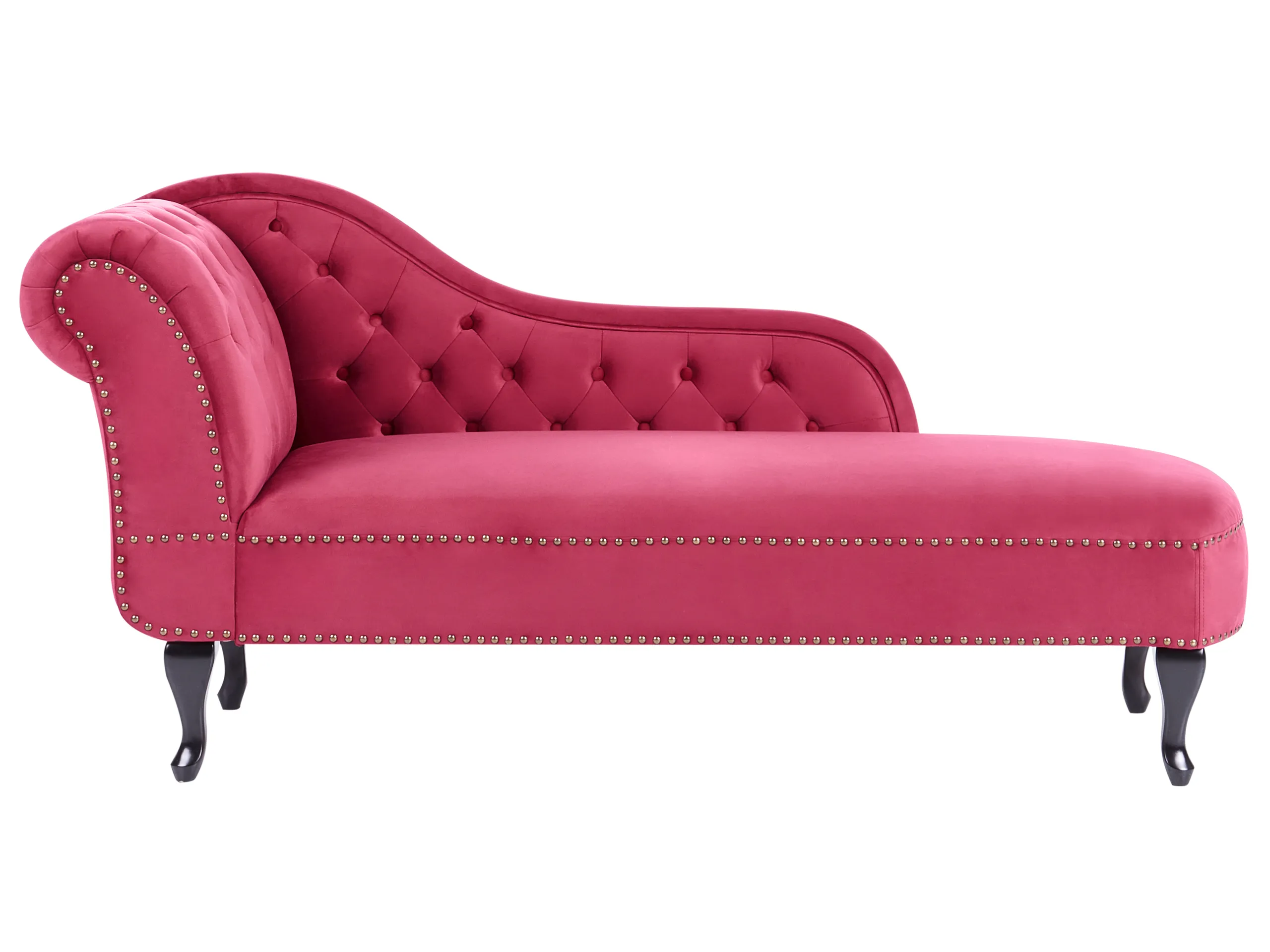 Chaise longue izquierdo NIMES Terciopelo Borgoña