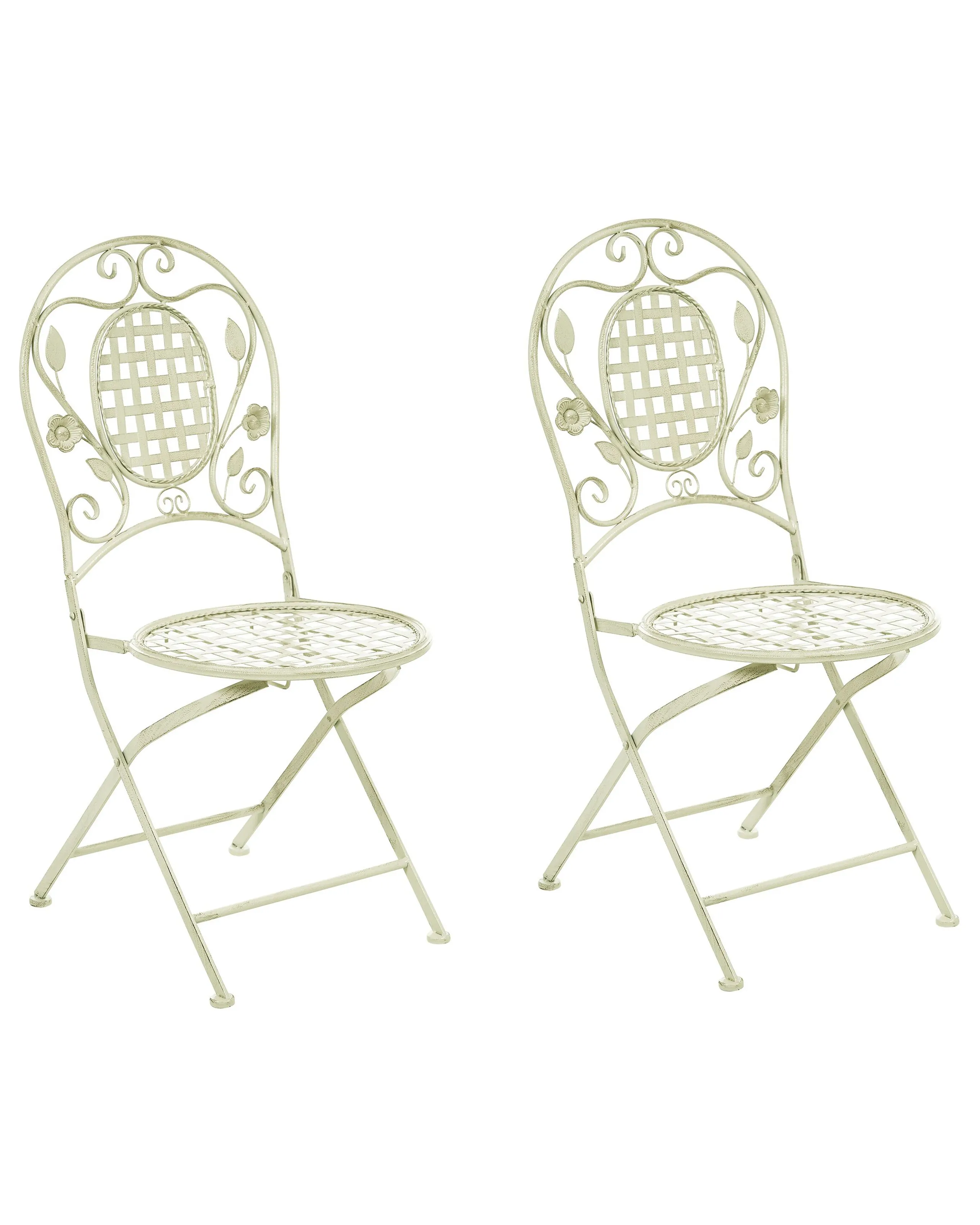 Conjunto de 2 sillas de jardín BIVIO plegable Metal Verde claro