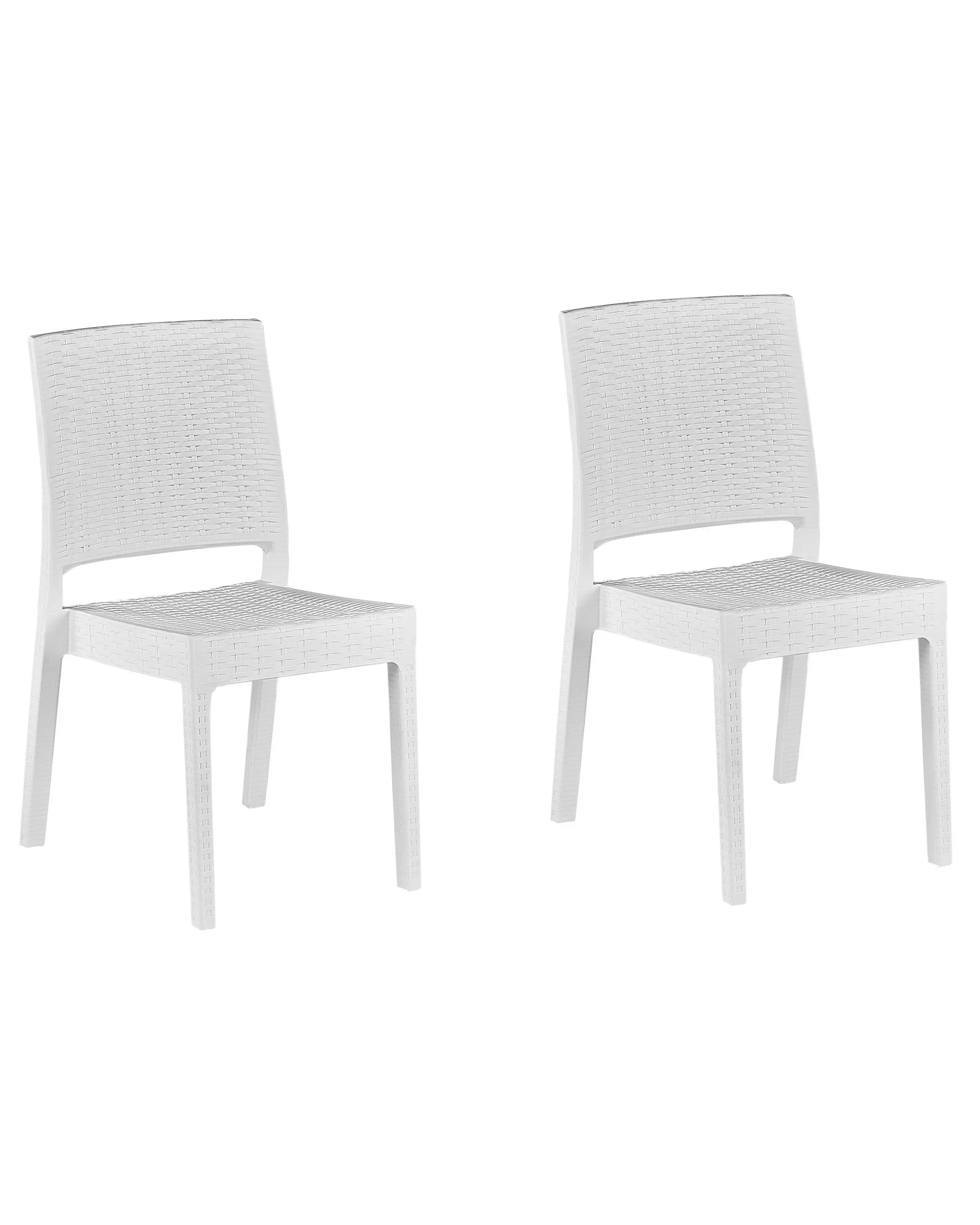 Conjunto de 2 sillas de jardín FOSSANO Material sintético Blanco