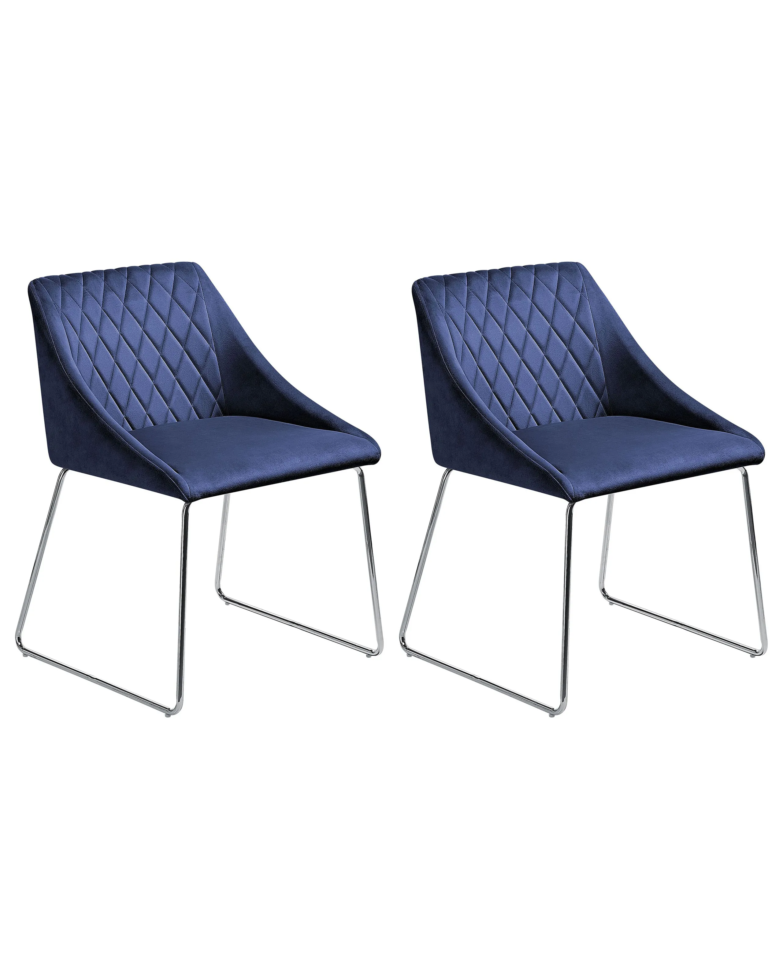 Conjunto de 2 sillas de comedor ARCATA Terciopelo Azul marino