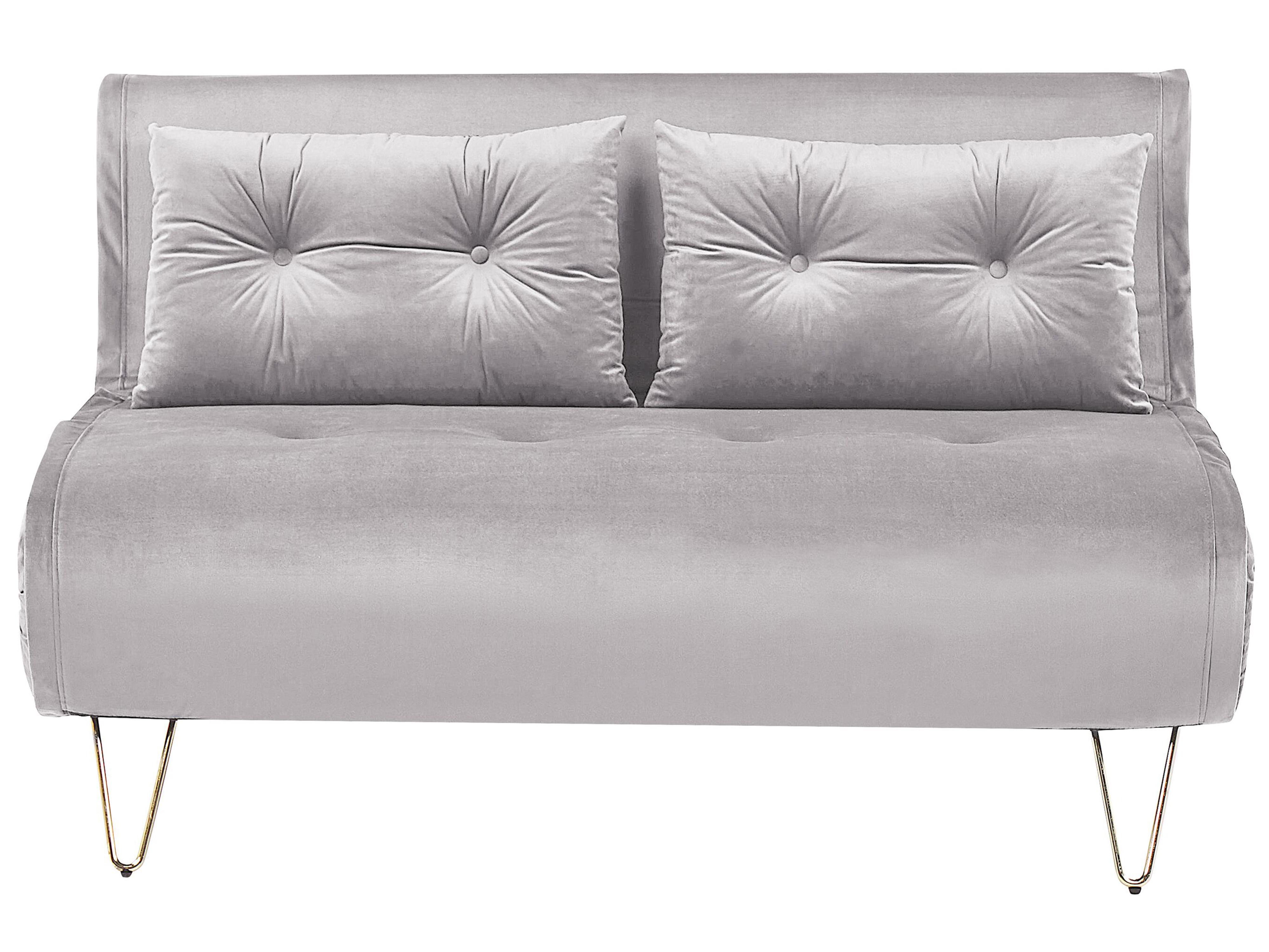 Sofa Bed 2 Seater VESTFOLD Velvet Grey