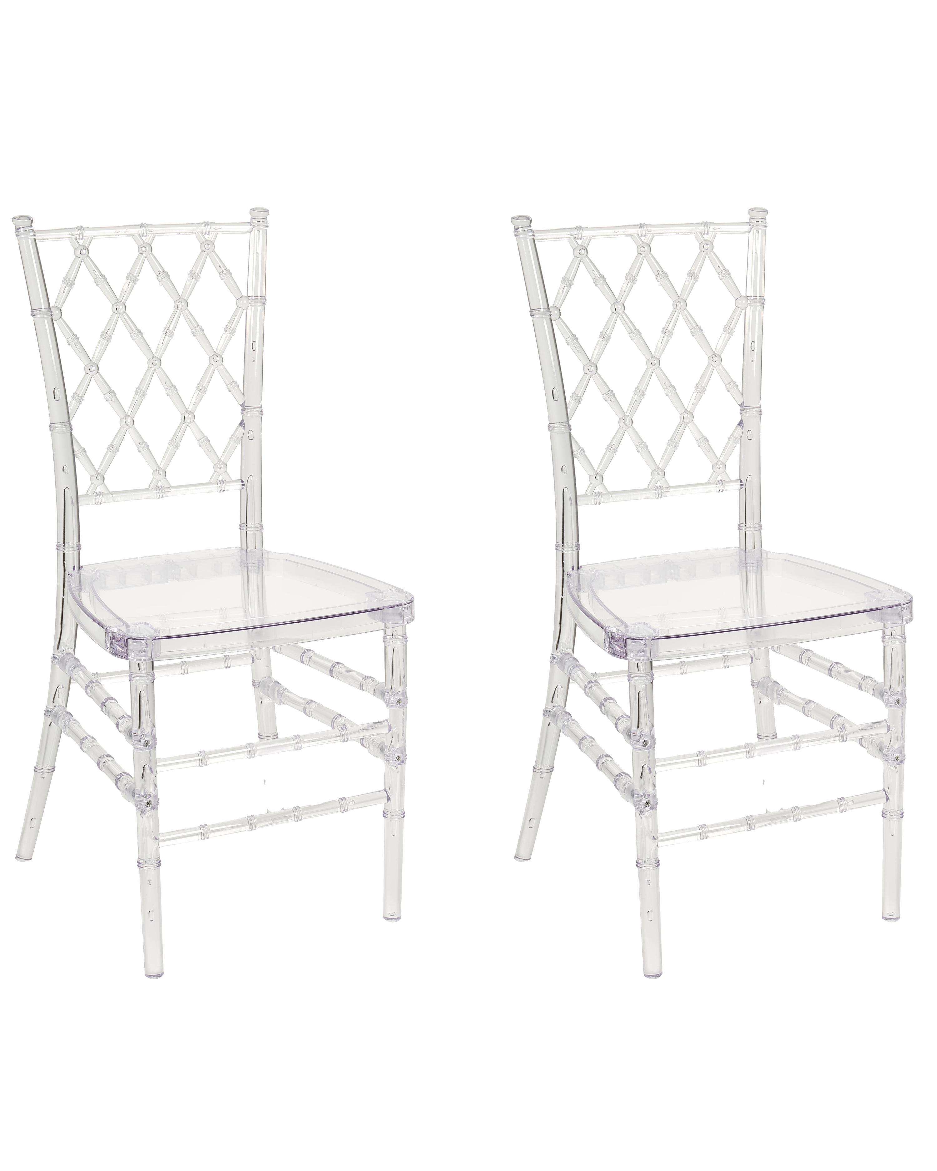 Conjunto de 2 sillas de comedor CLARION Transparente