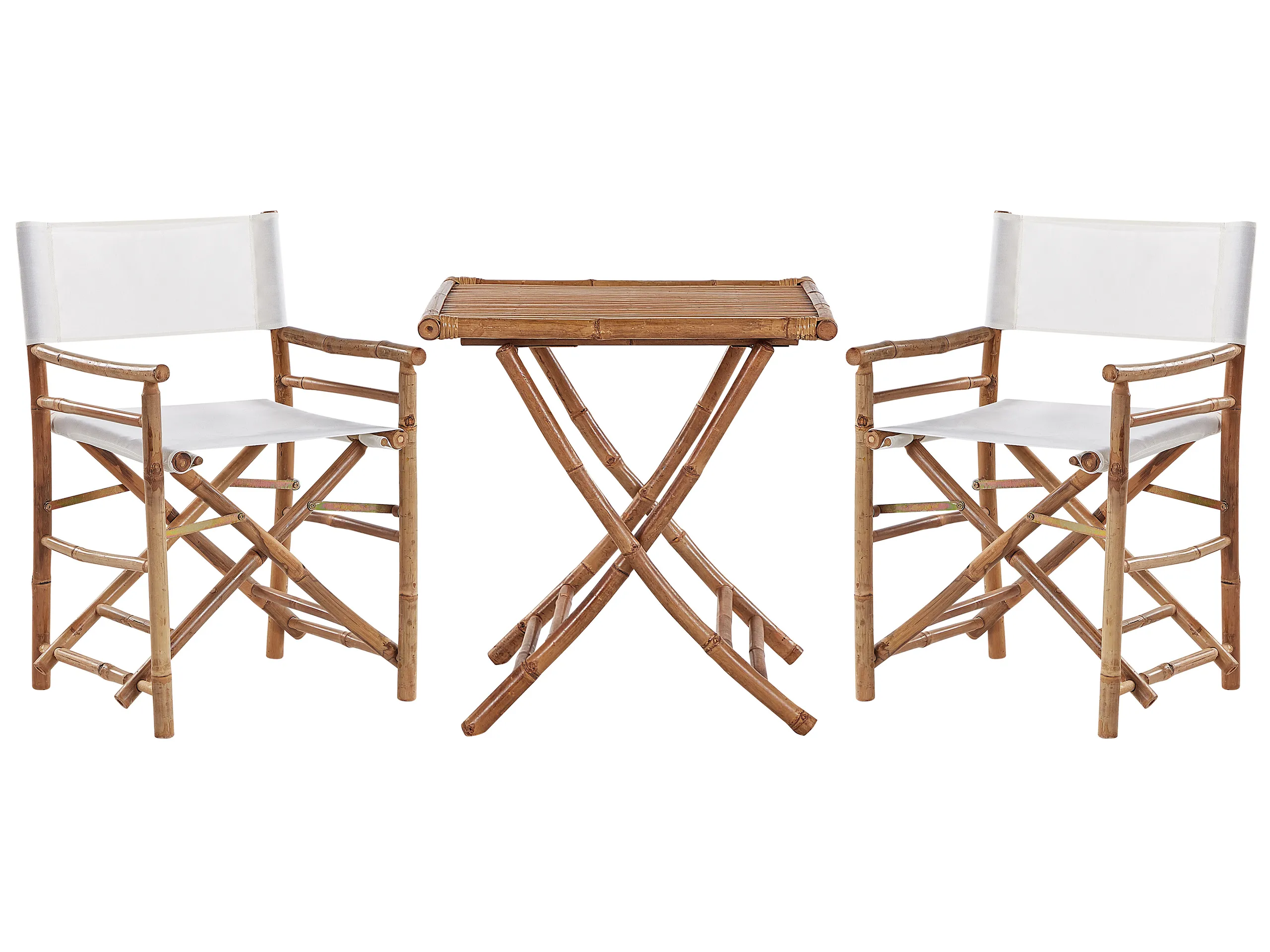 Bistro Set Folding MOLISE Bamboo Brown
