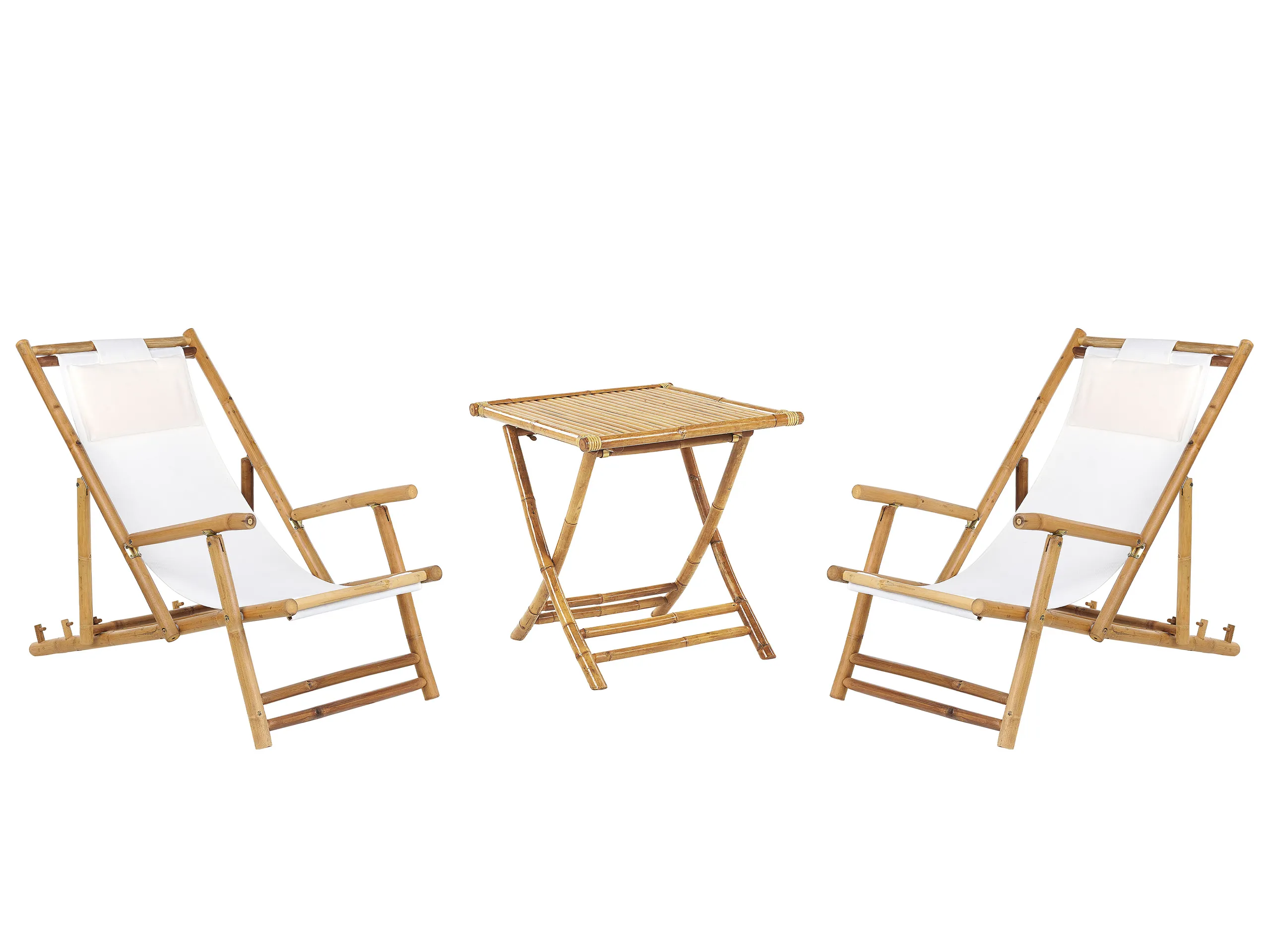 Bistro Set Folding ATRANI/MOLISE Bamboo Light Brown