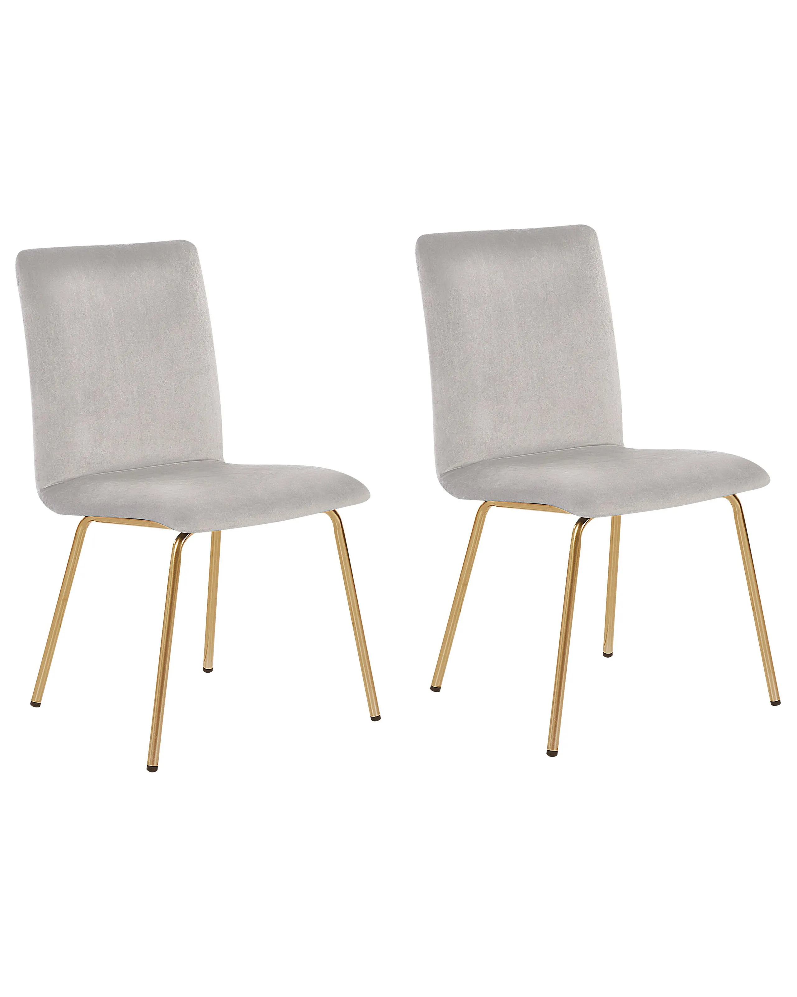 Conjunto de 2 sillas de comedor RUBIO Terciopelo Gris