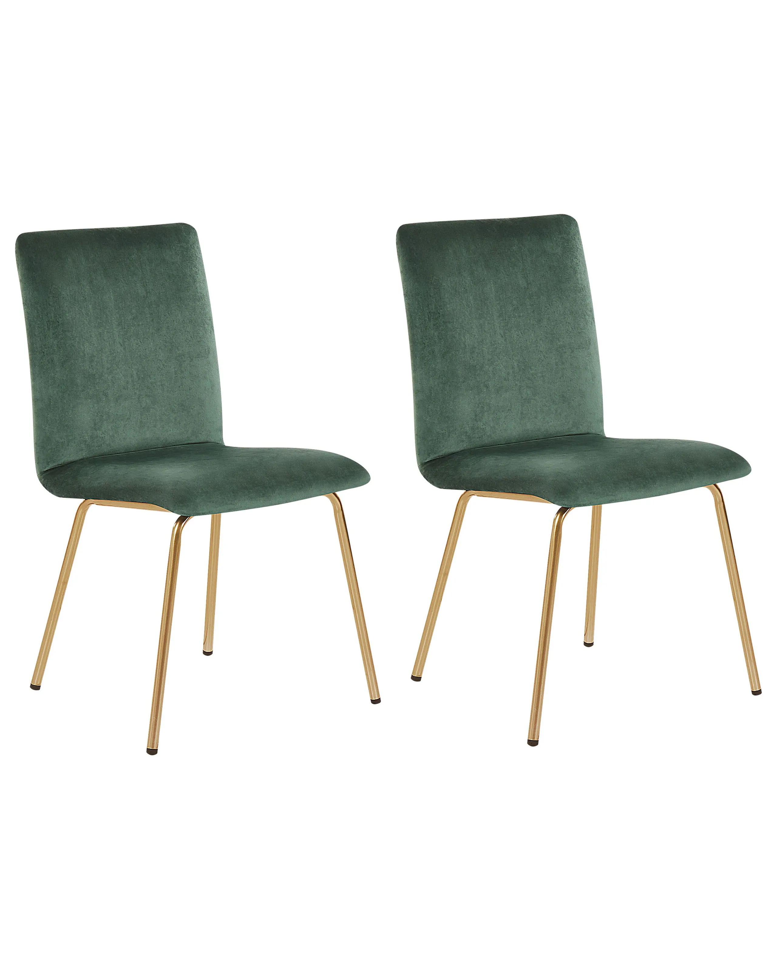Conjunto de 2 sillas de comedor RUBIO Terciopelo Verde esmeralda