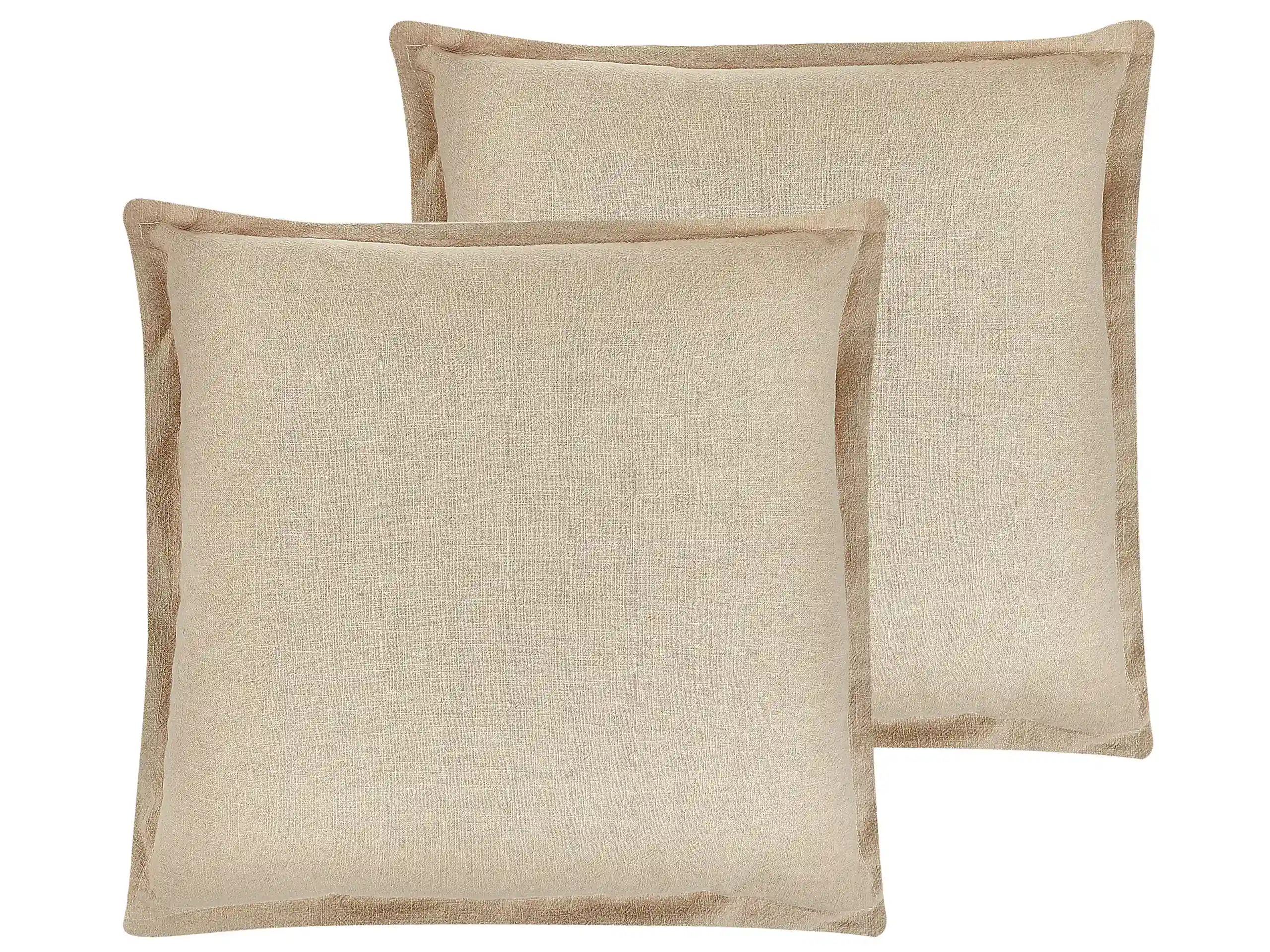 Conjunto de 2 cojines decorativos GUZMANIA 45 x 45 cm Beige Liso
