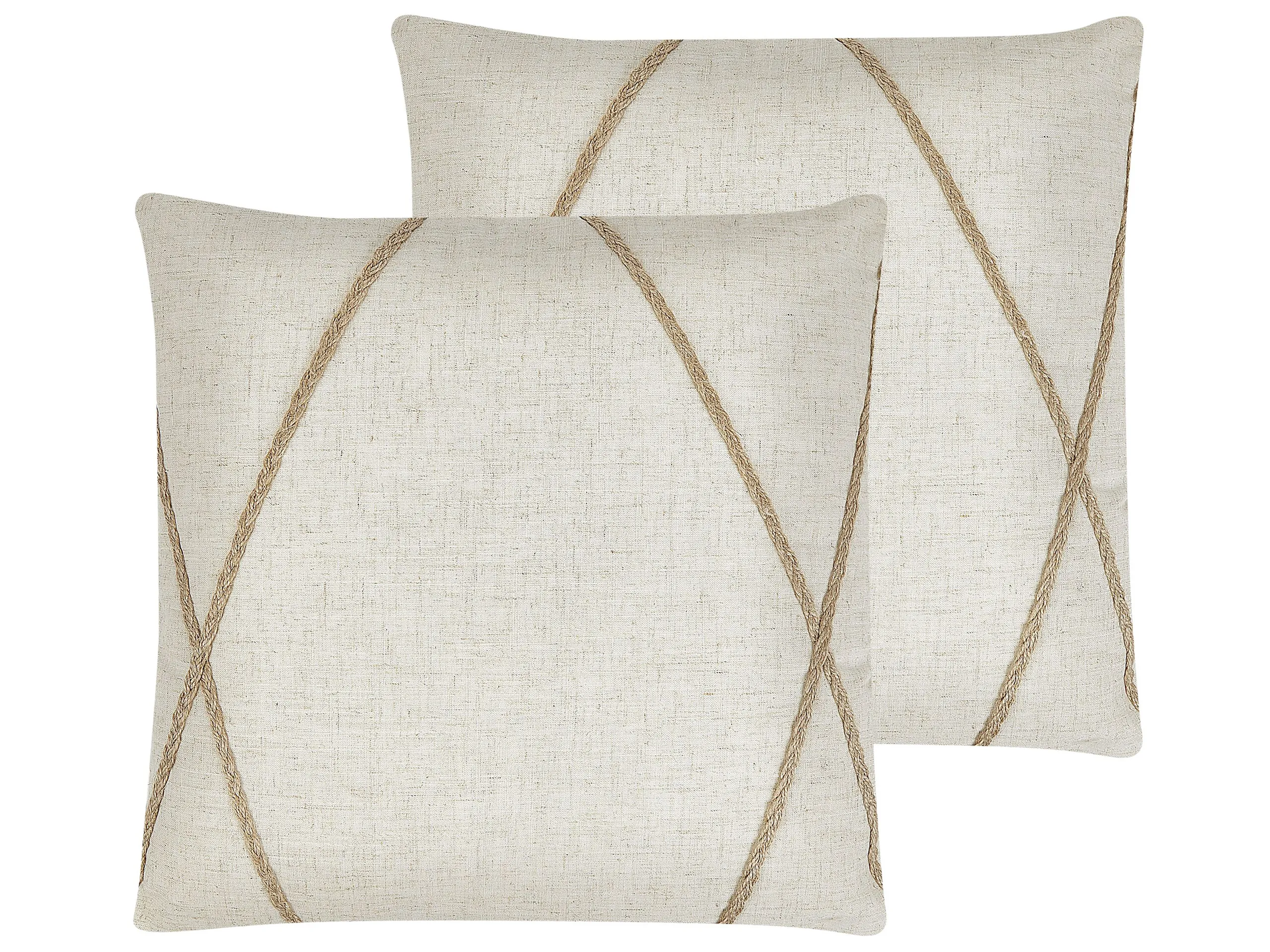 Conjunto de 2 cojines decorativos LICUALA 45 x 45 cm Beige Patrón geométrico