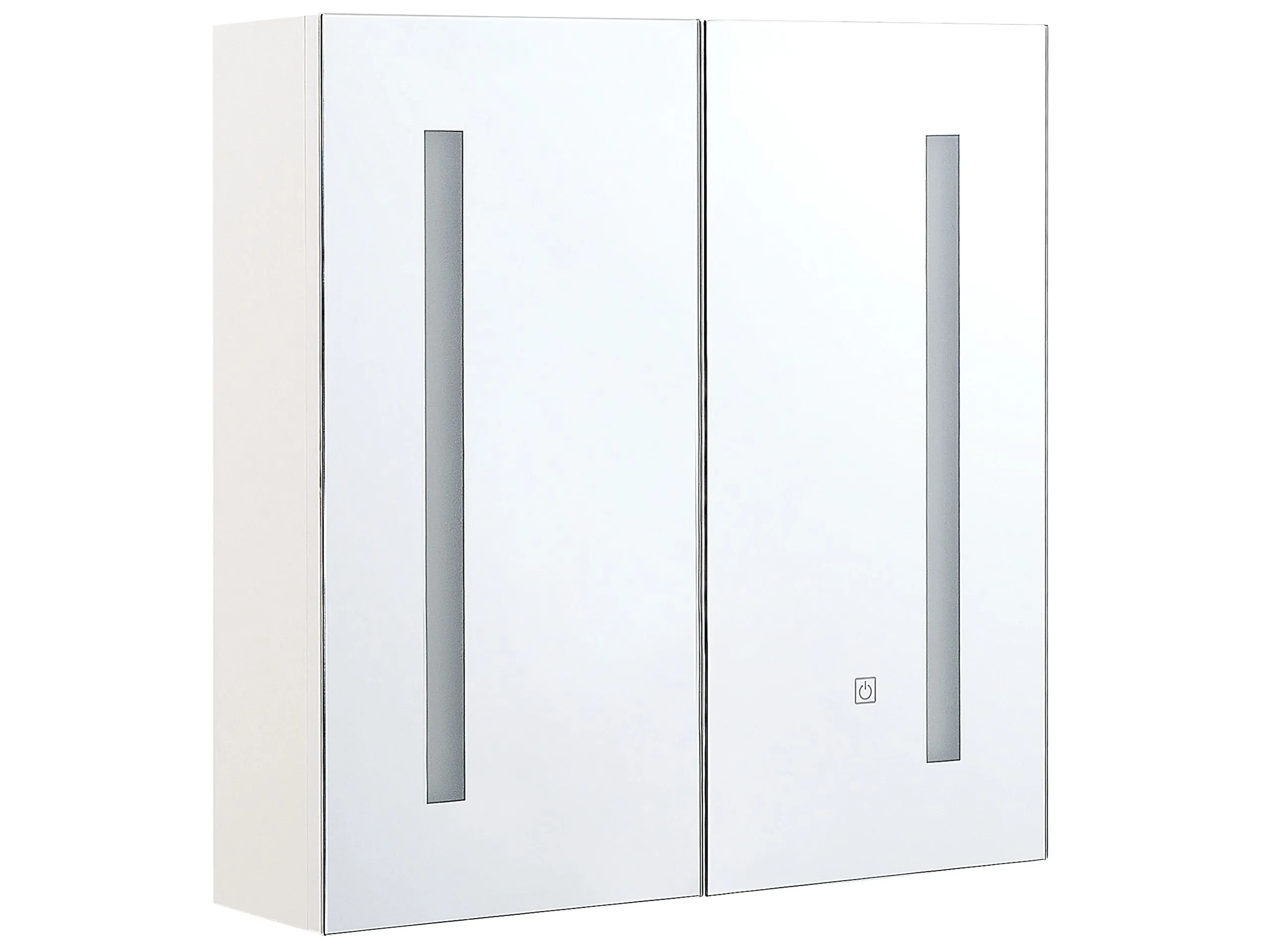 Armario con espejo de pared para baño LED CHABUNCO 60 cm 60 cm Blanco