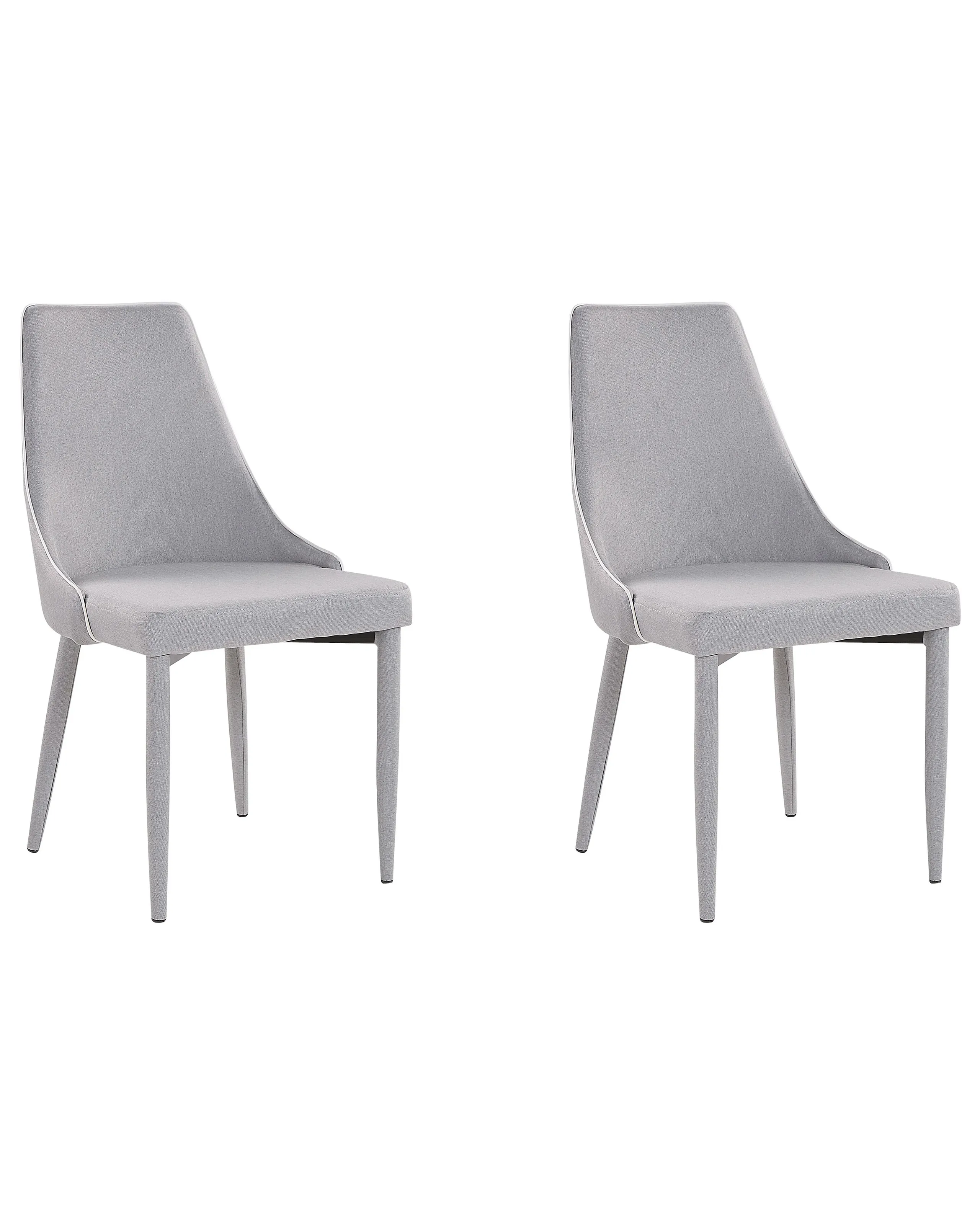 Conjunto de 2 sillas de comedor CAMINO Tela Gris claro