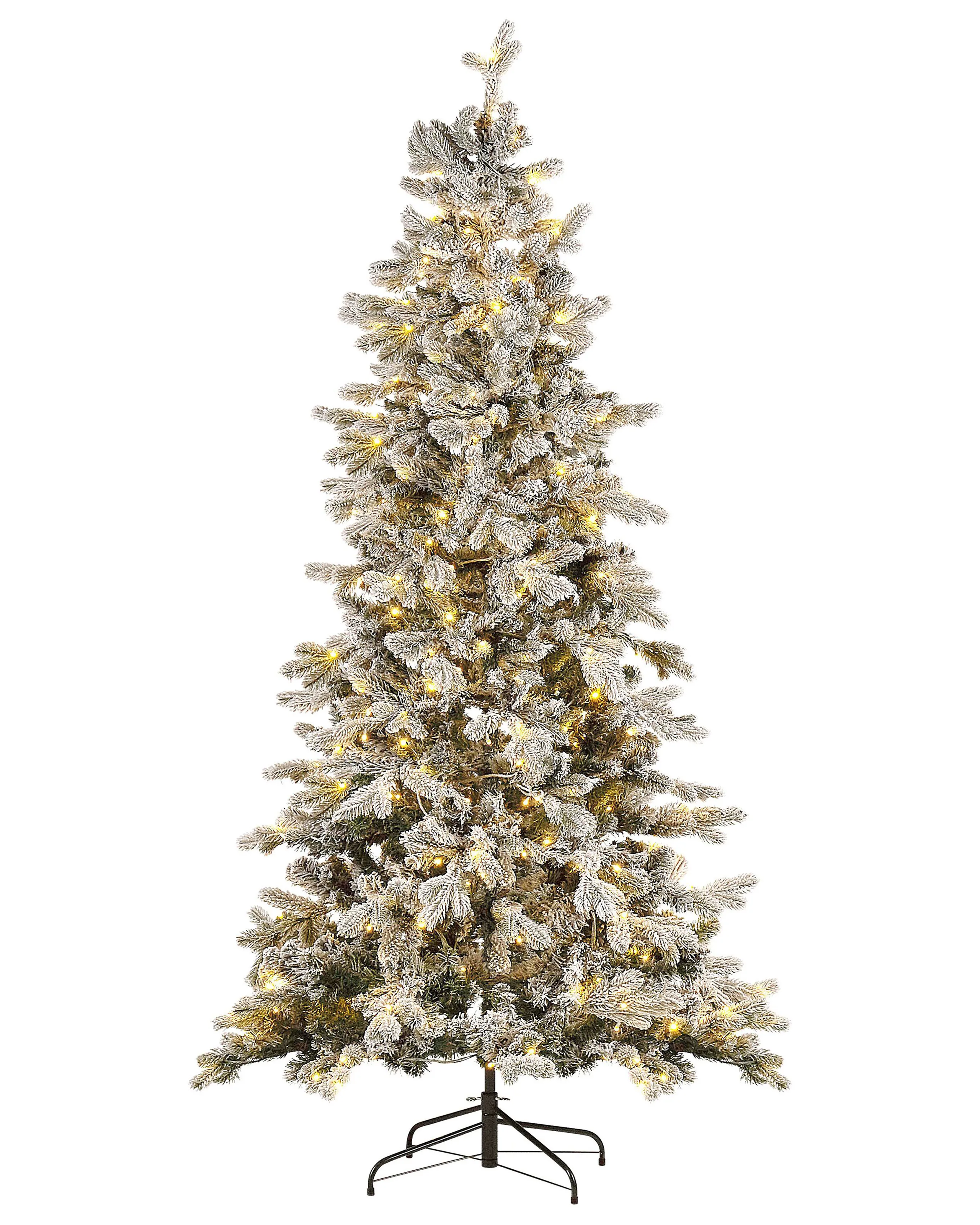 Árbol de Navidad nevado LED TATLOW 210 cm Verde