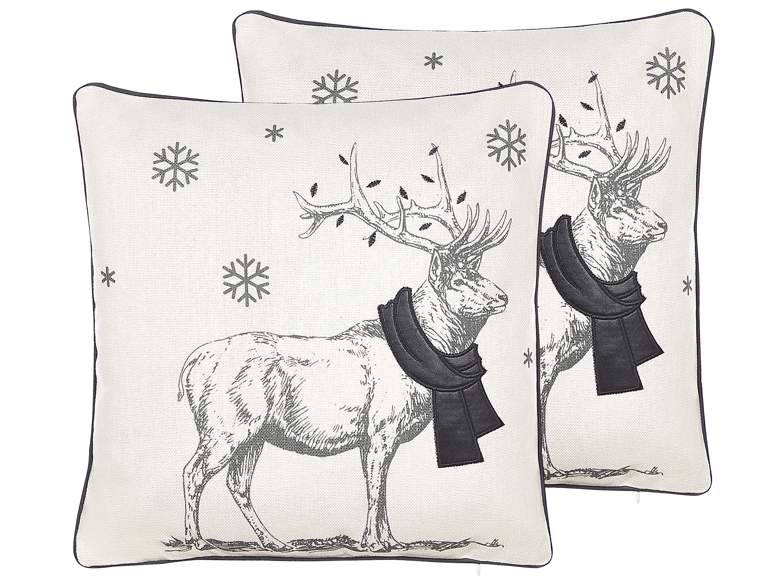 Conjunto de 2 cojines decorativos SVEN 45 x 45 cm Negro Patrón navideño