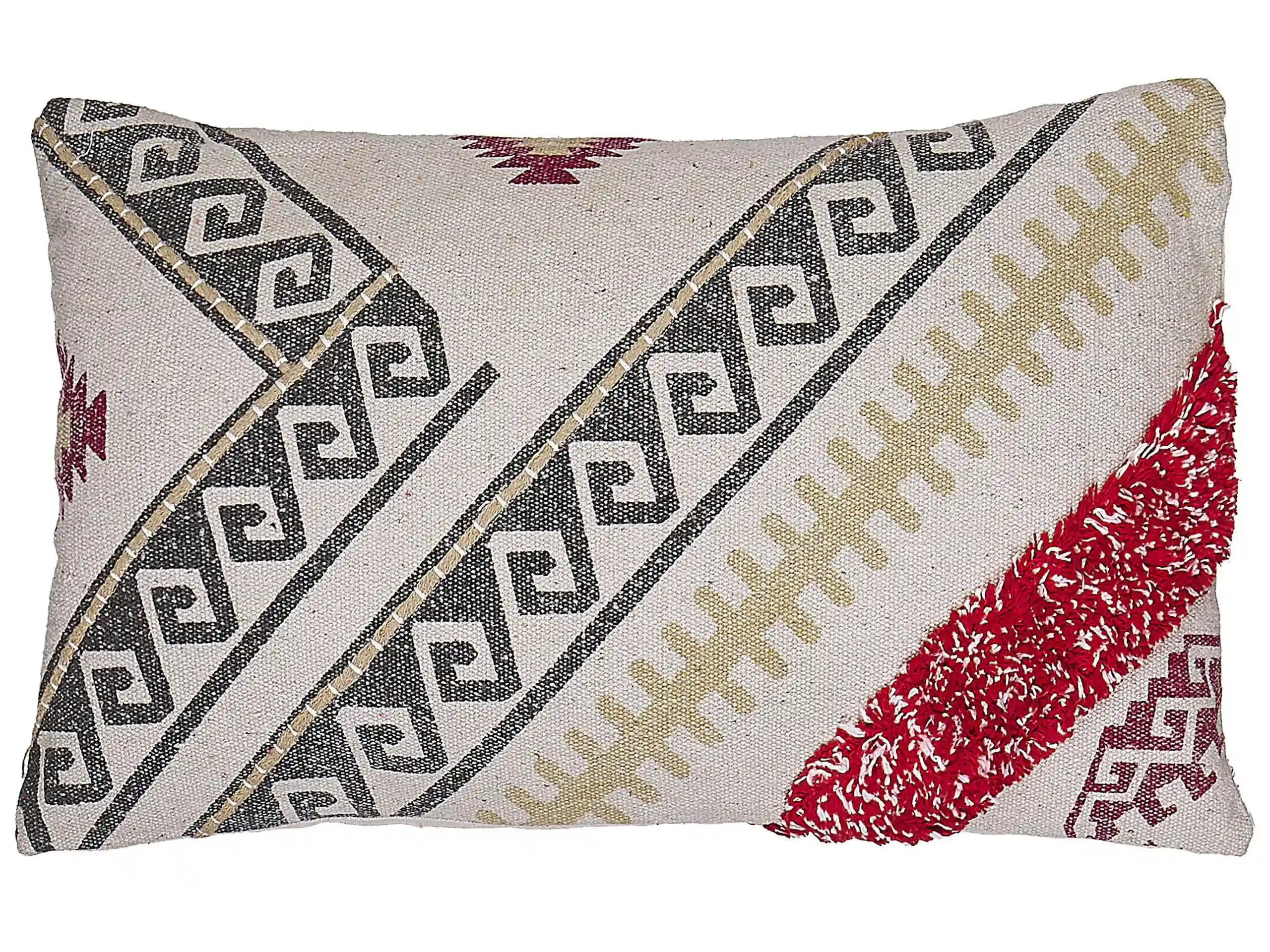 Cojín decorativo BETULA Algodón 30 x 50 cm Beige Patrón geométrico