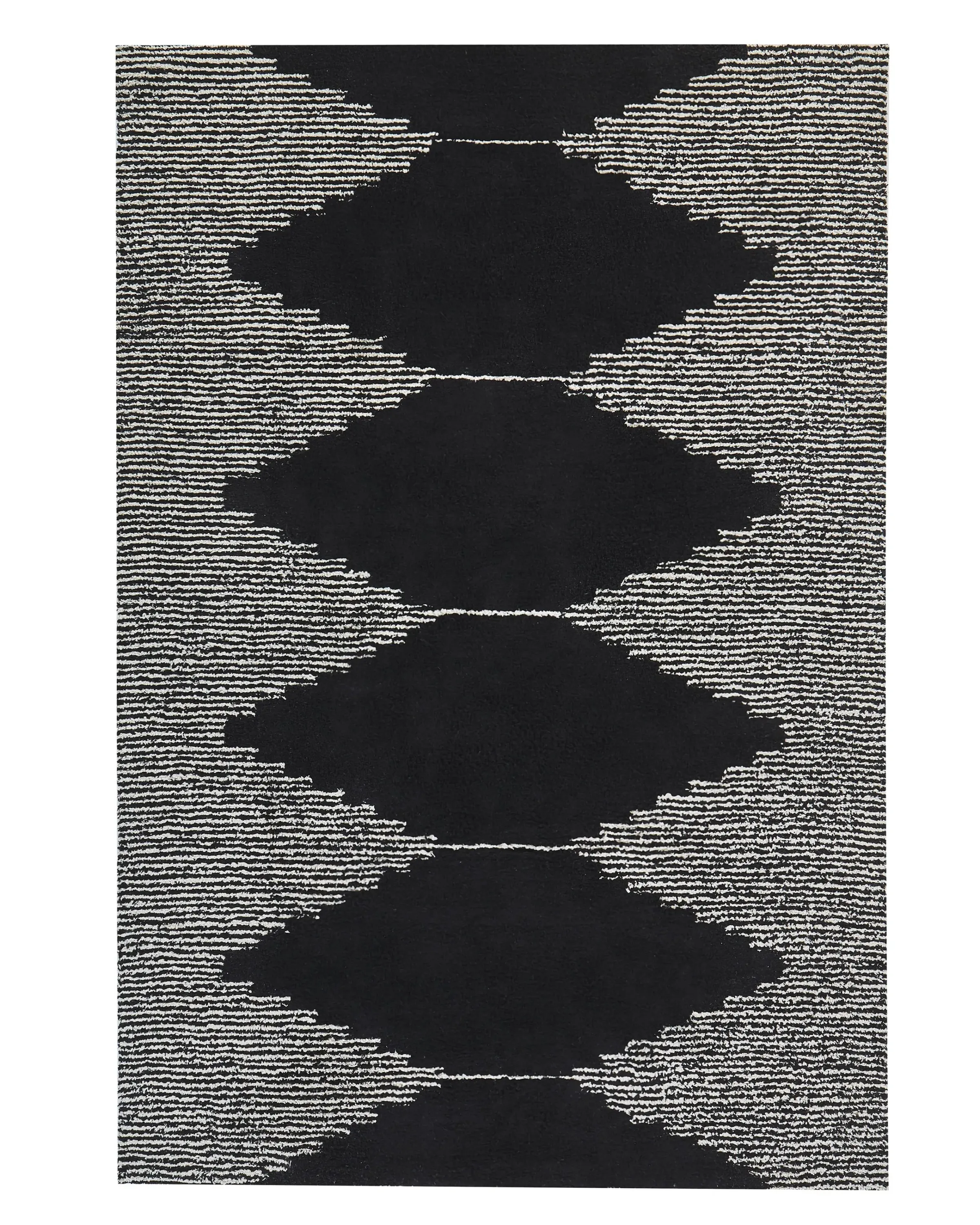 Alfombra BATHINDA Negro/Blanco 140 x 200 cm Algodón
