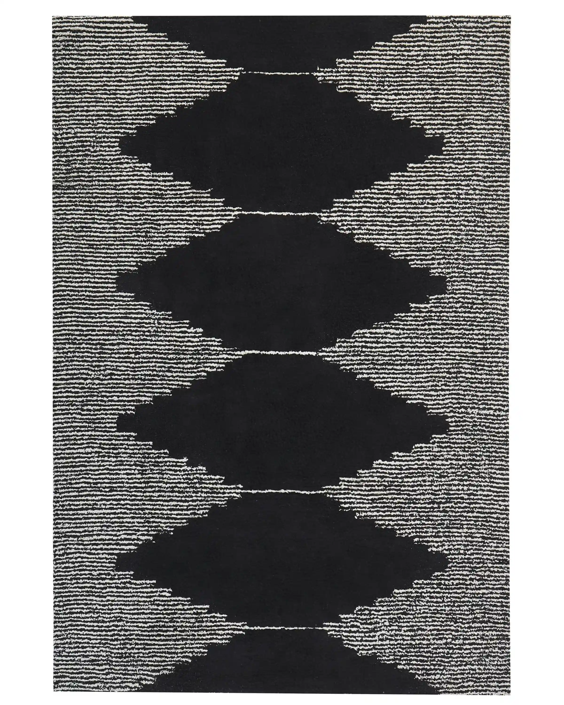Alfombra BATHINDA Negro/Blanco 160 x 230 cm Algodón