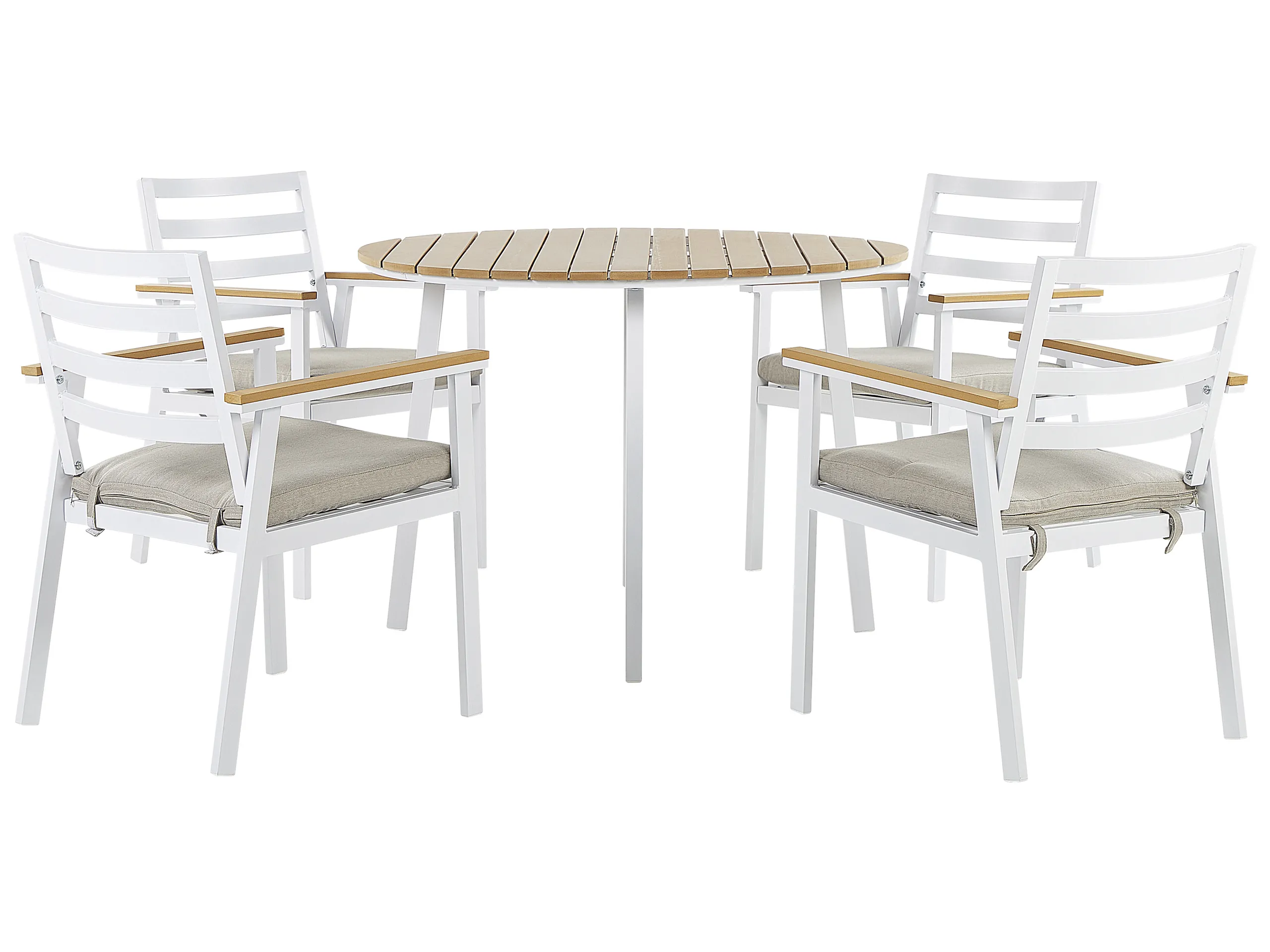 Garden Dining Set 4 Seater CAVOLI with Cushions Metal Beige
