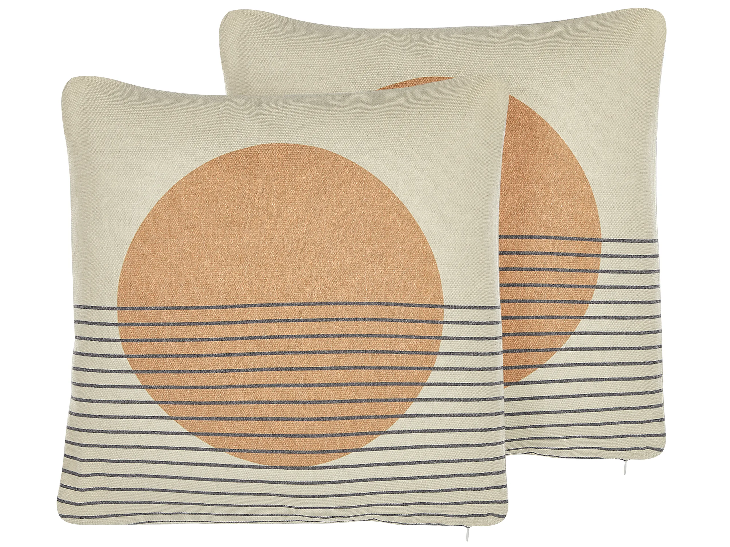 Conjunto de 2 cojines decorativos MOONFLOWER 45 x 45 cm Blanco Patrón geométrico