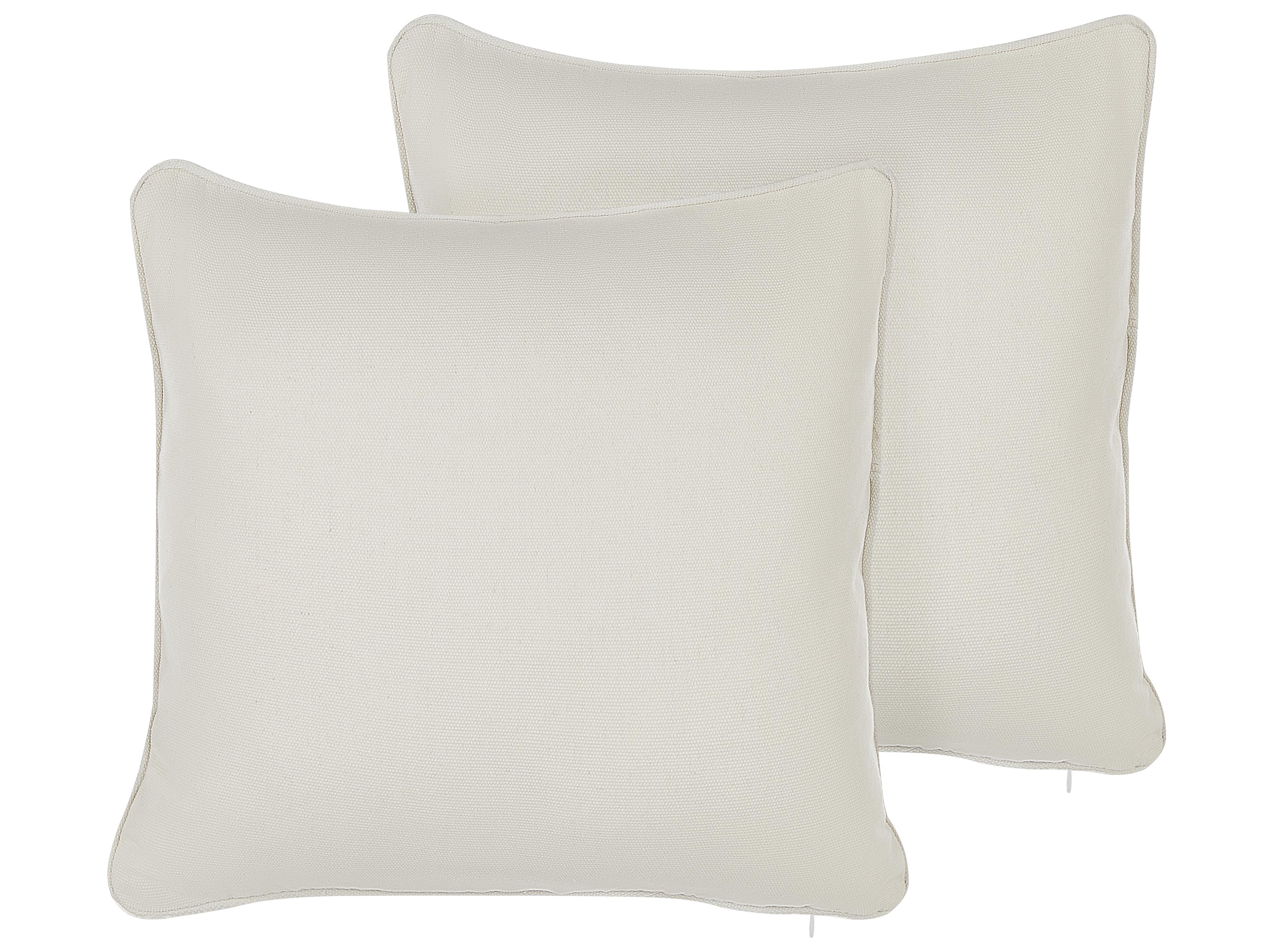 Conjunto de 2 cojines decorativos HELIOTROPE 45 x 45 cm Blanco Liso