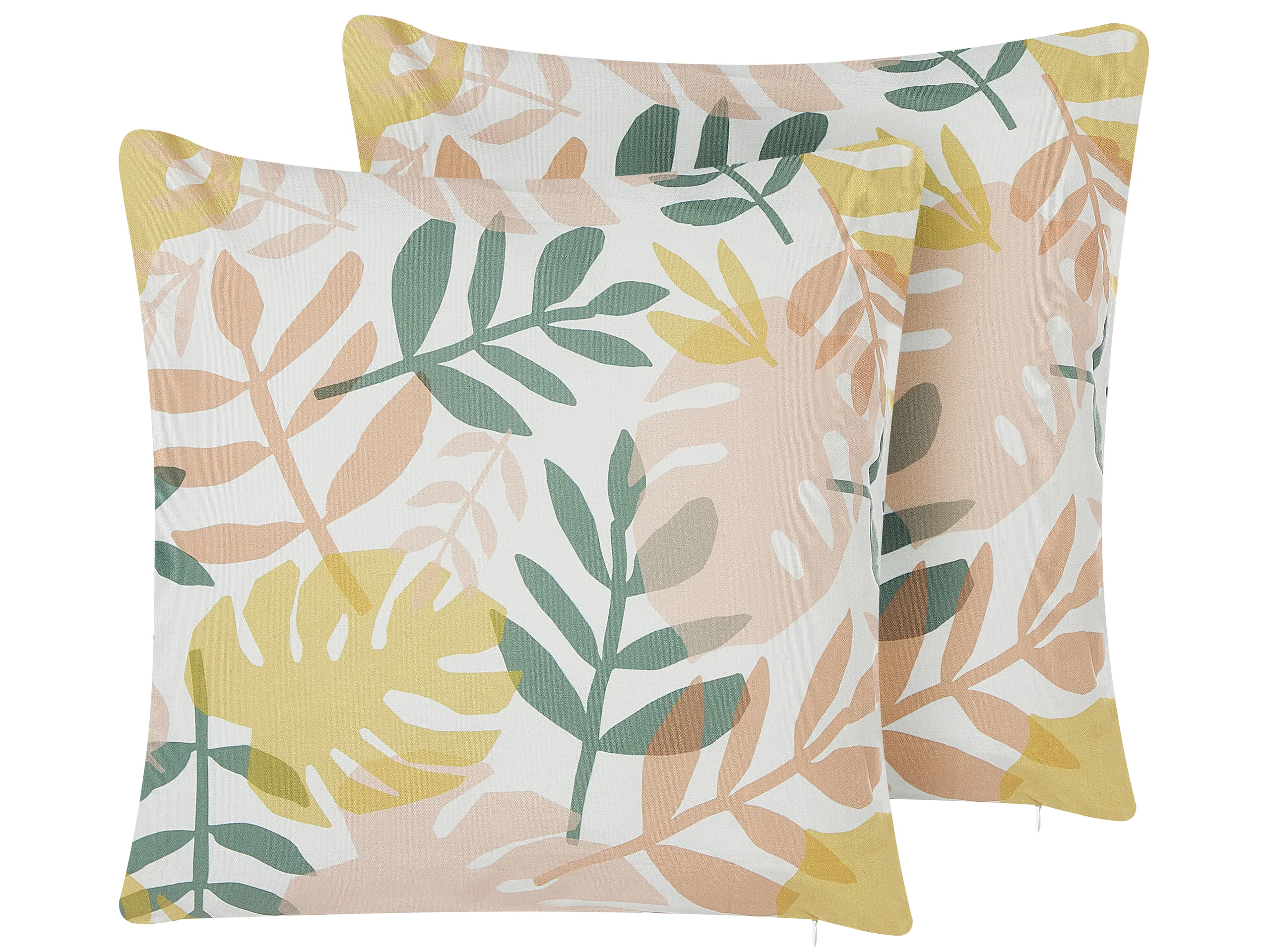 Conjunto de 2 cojines de exterior TEGEA Patrón de plantas 45 x 45 cm Multicolor
