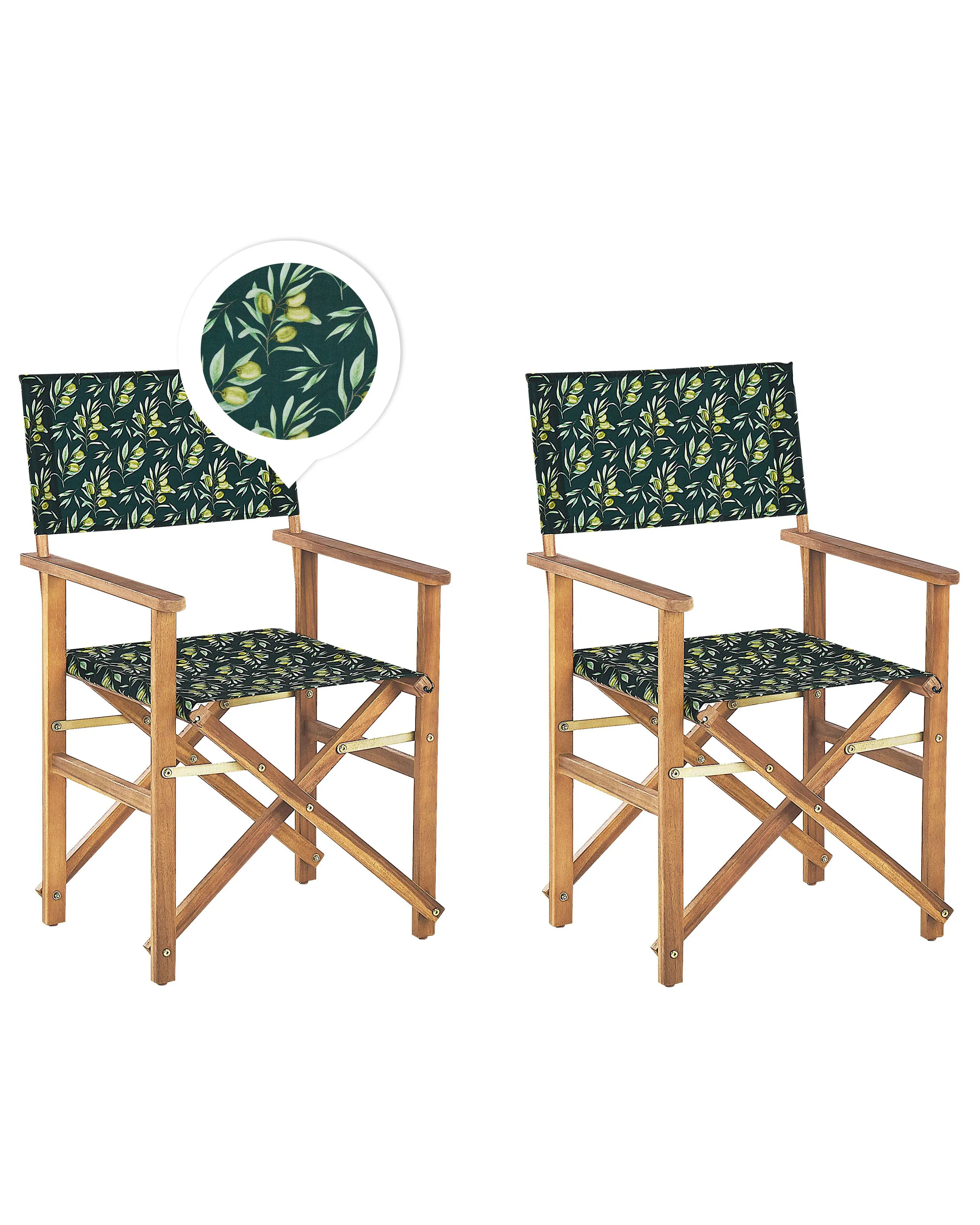 Conjunto de 2 sillas de jardín CINE Madera de acacia Verde oscuro
