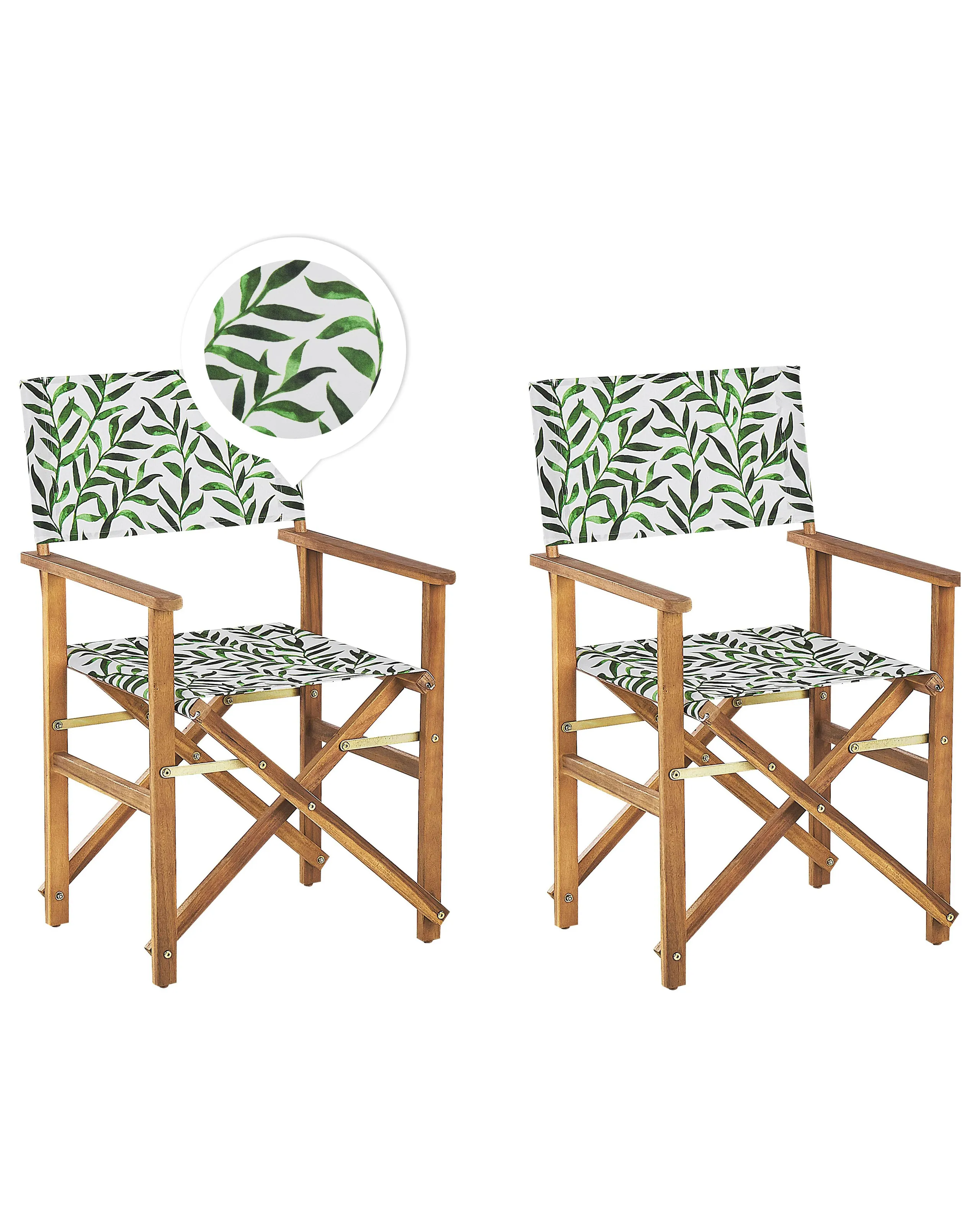 Conjunto de 2 sillas de jardín CINE Madera de acacia Blanco