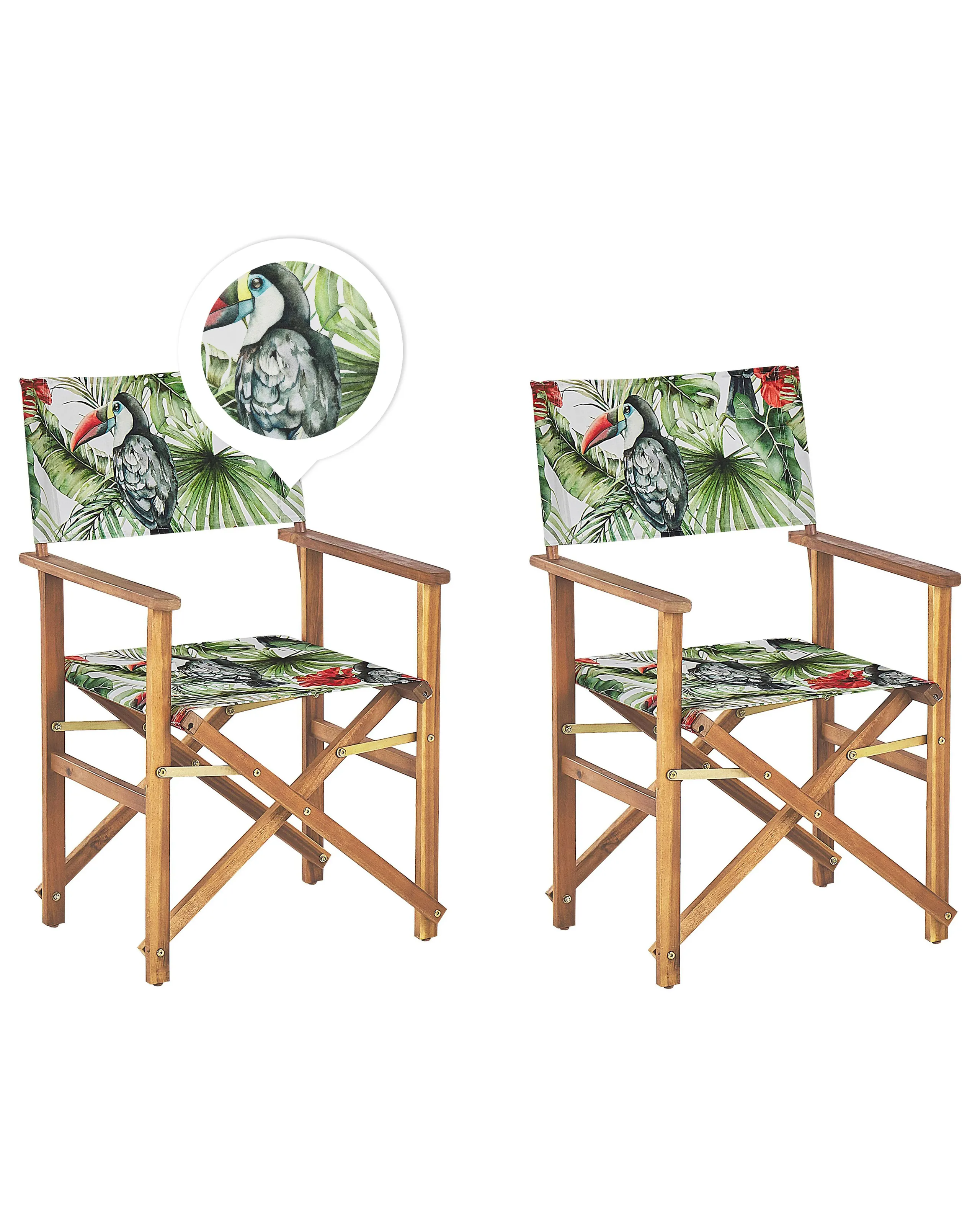 Conjunto de 2 sillas de jardín CINE Madera de acacia Verde