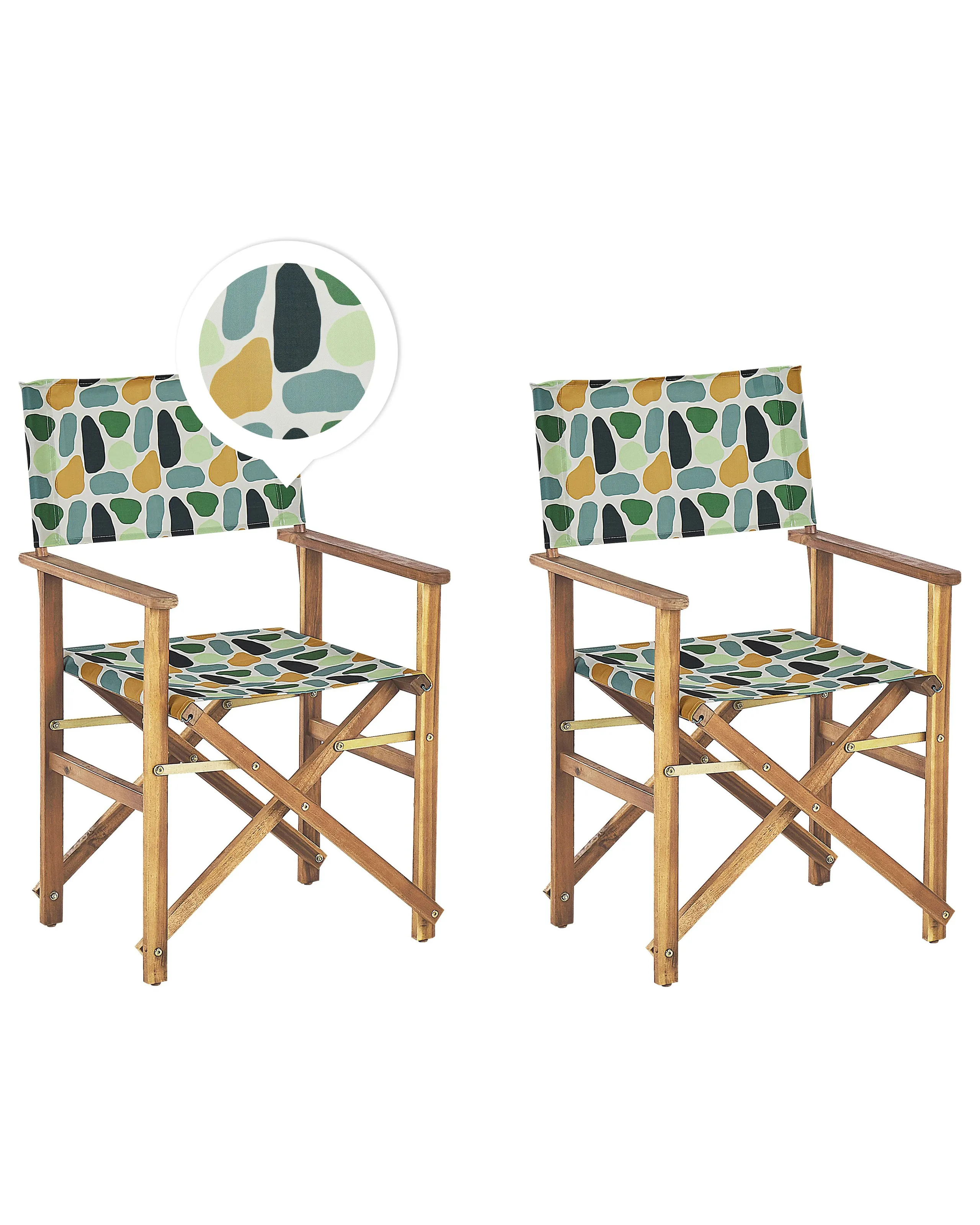 Conjunto de 2 sillas de jardín CINE Madera de acacia Multicolor