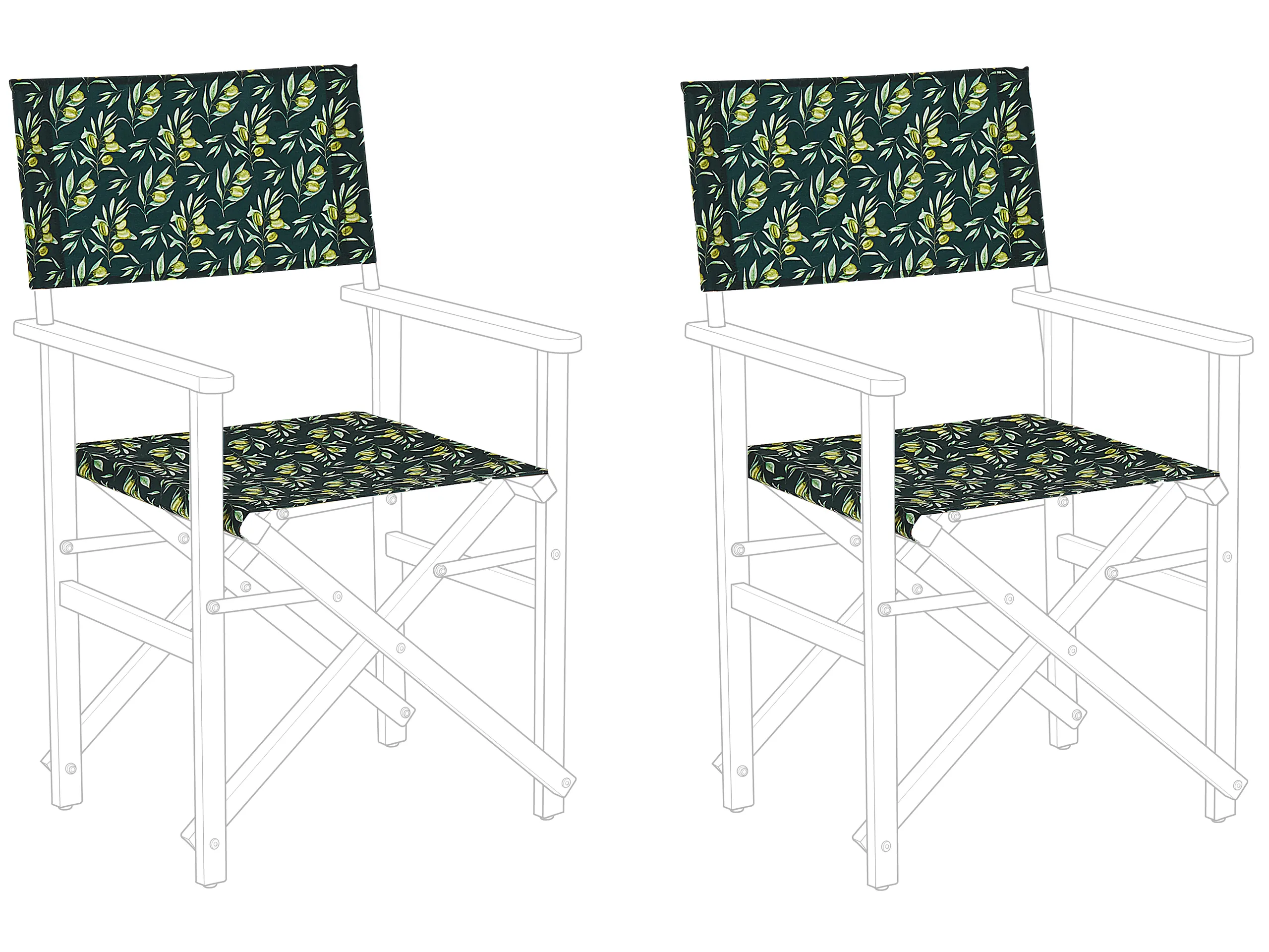 Conjunto de 2 telas de recambio para sillas de jardín CINE Verde oscuro
