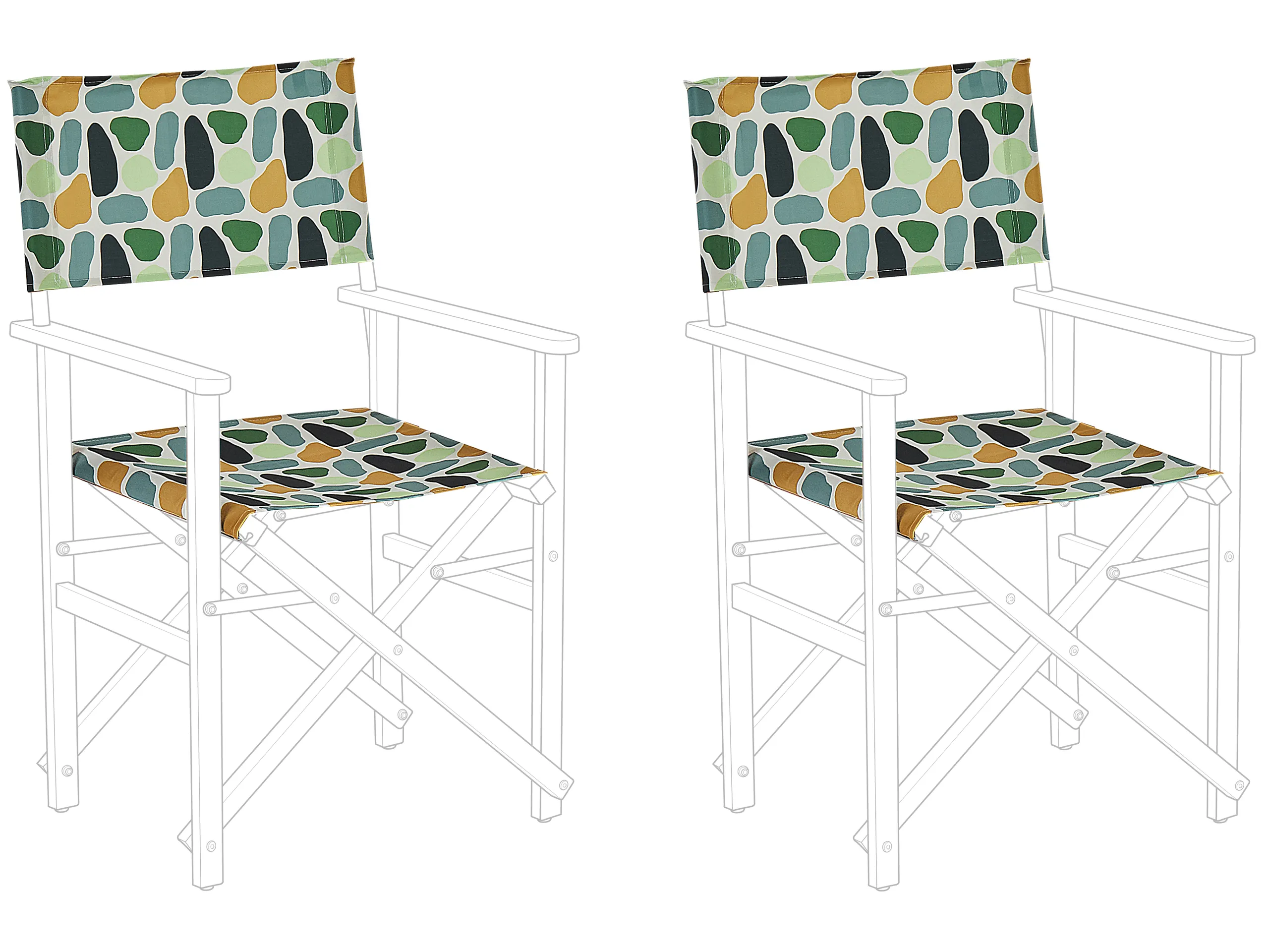 Conjunto de 2 telas de recambio para sillas de jardín CINE Multicolor
