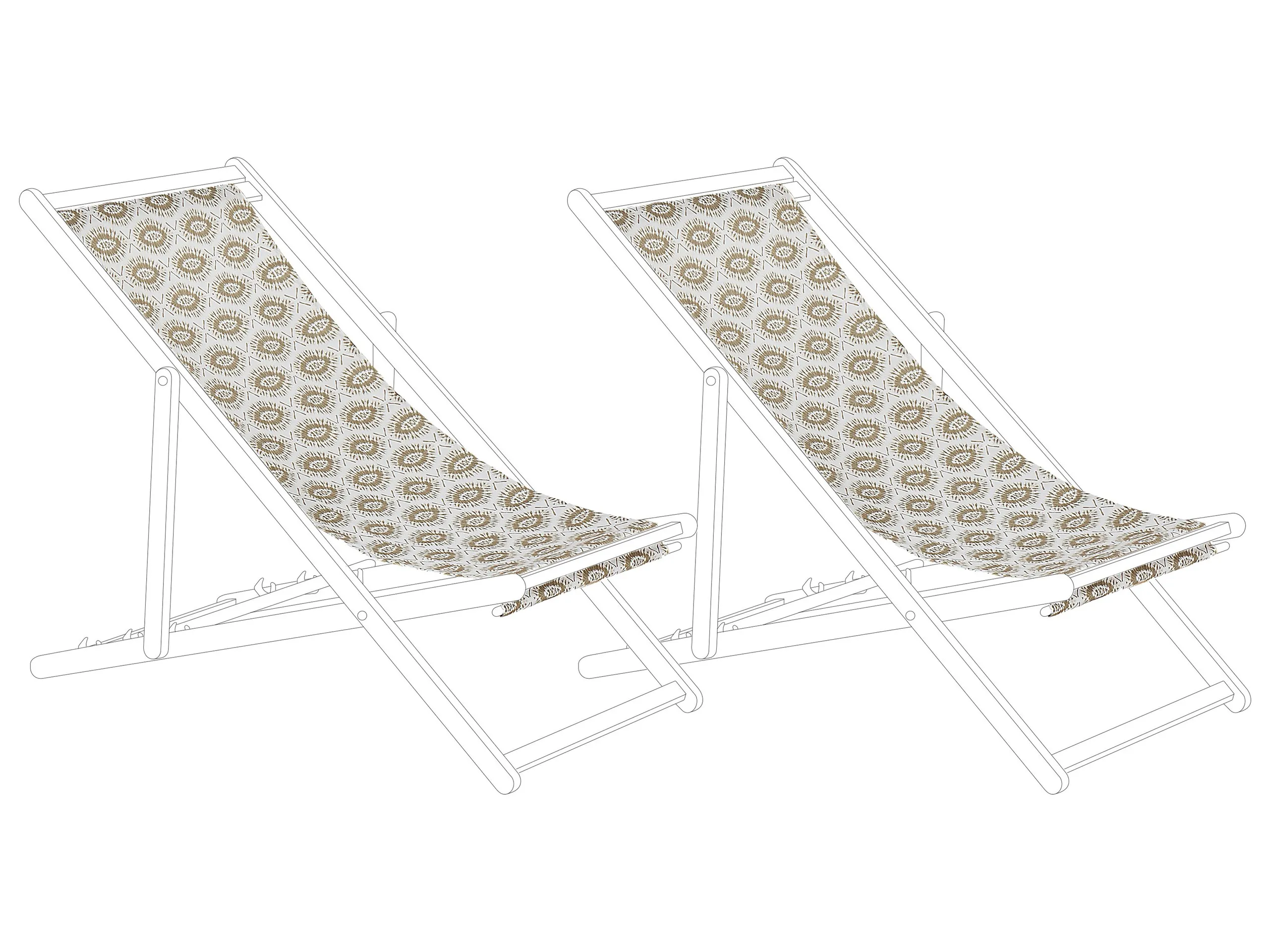 Conjunto de 2 telas de recambio para tumbonas ANZIO/AVELLINO 113 x 44 cm Arena