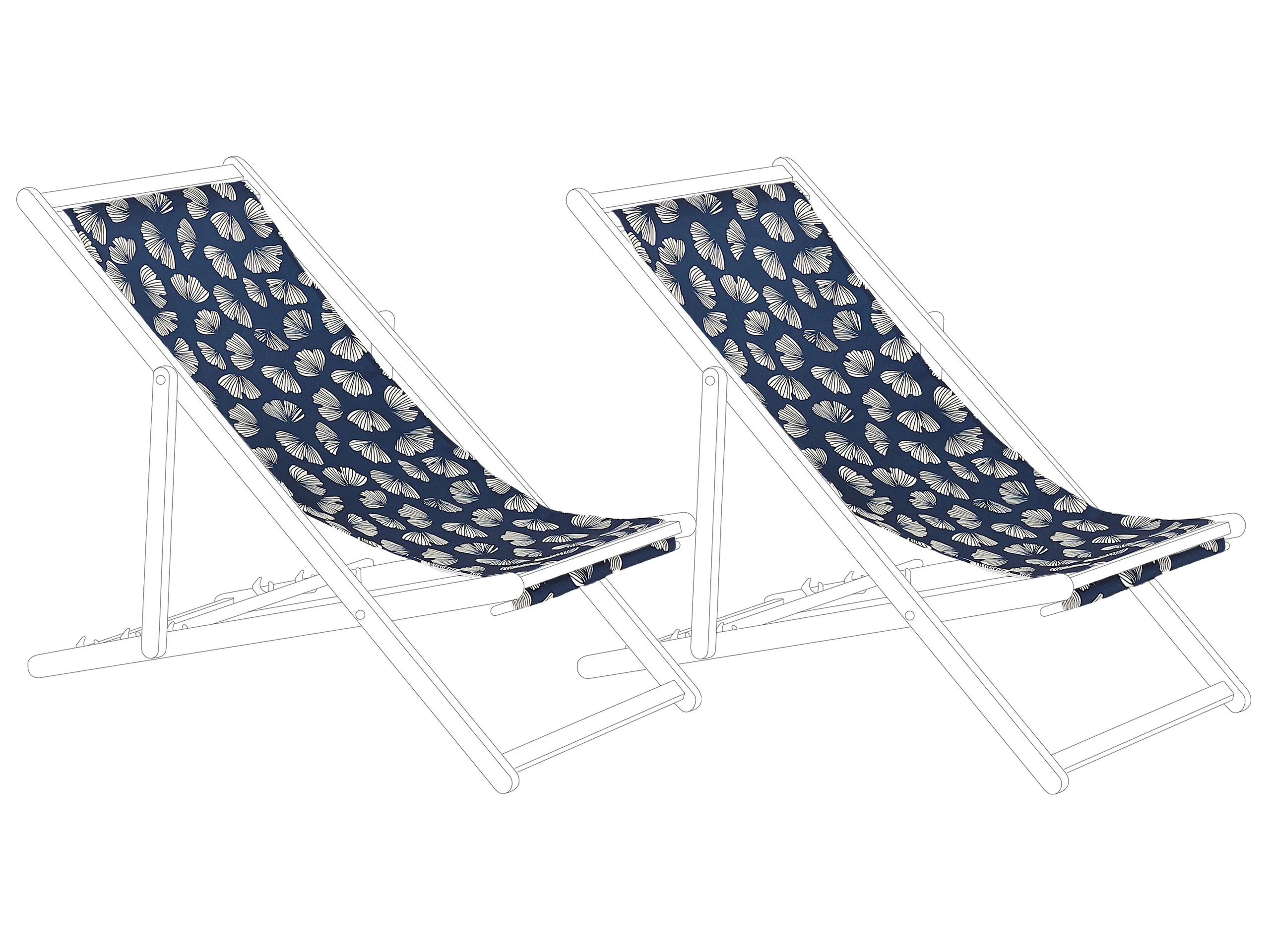Conjunto de 2 telas de recambio para tumbonas ANZIO/AVELLINO 113 x 44 cm Azul marino