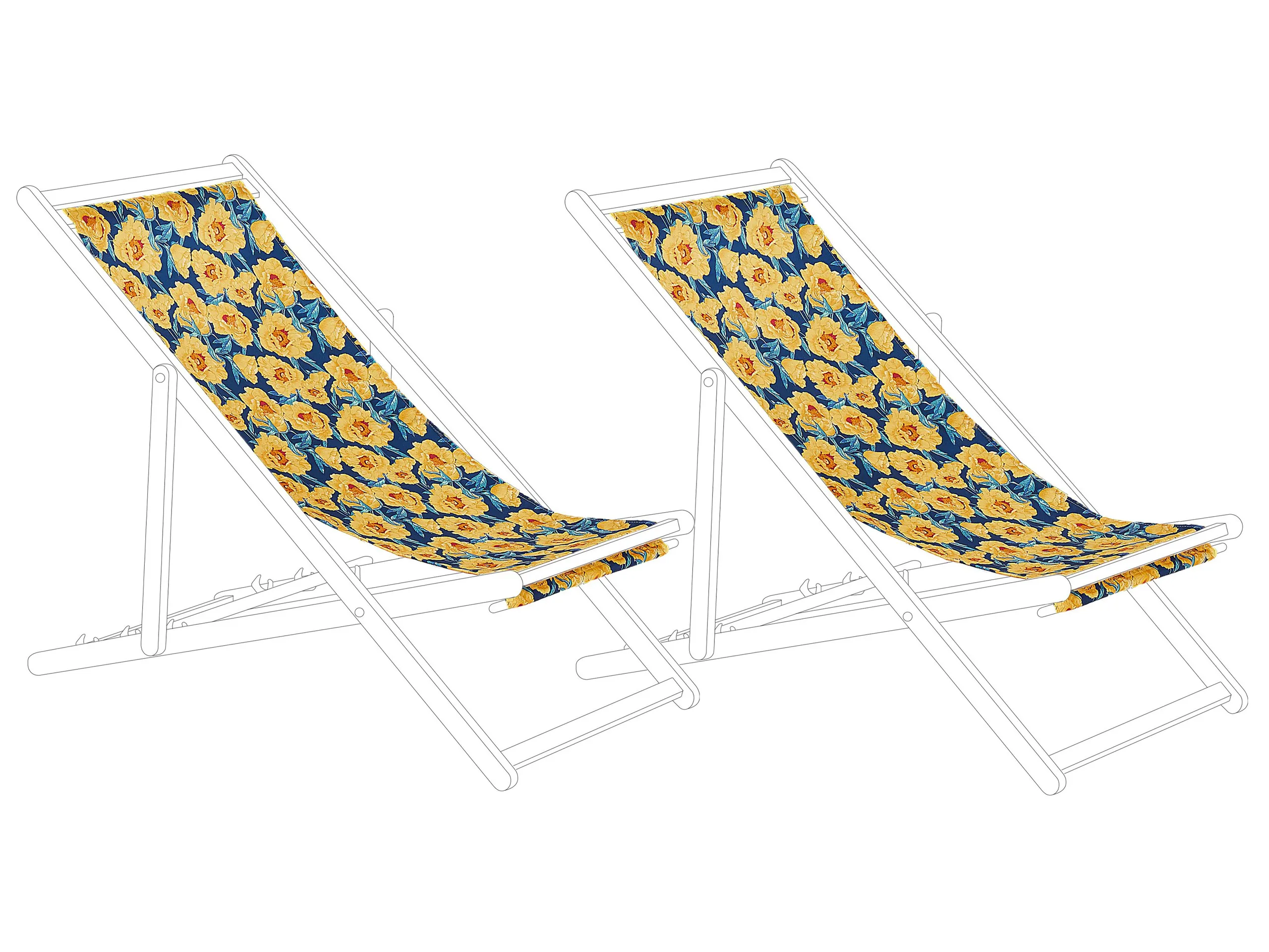 Conjunto de 2 telas de recambio para tumbonas ANZIO/AVELLINO 113 x 44 cm Multicolor