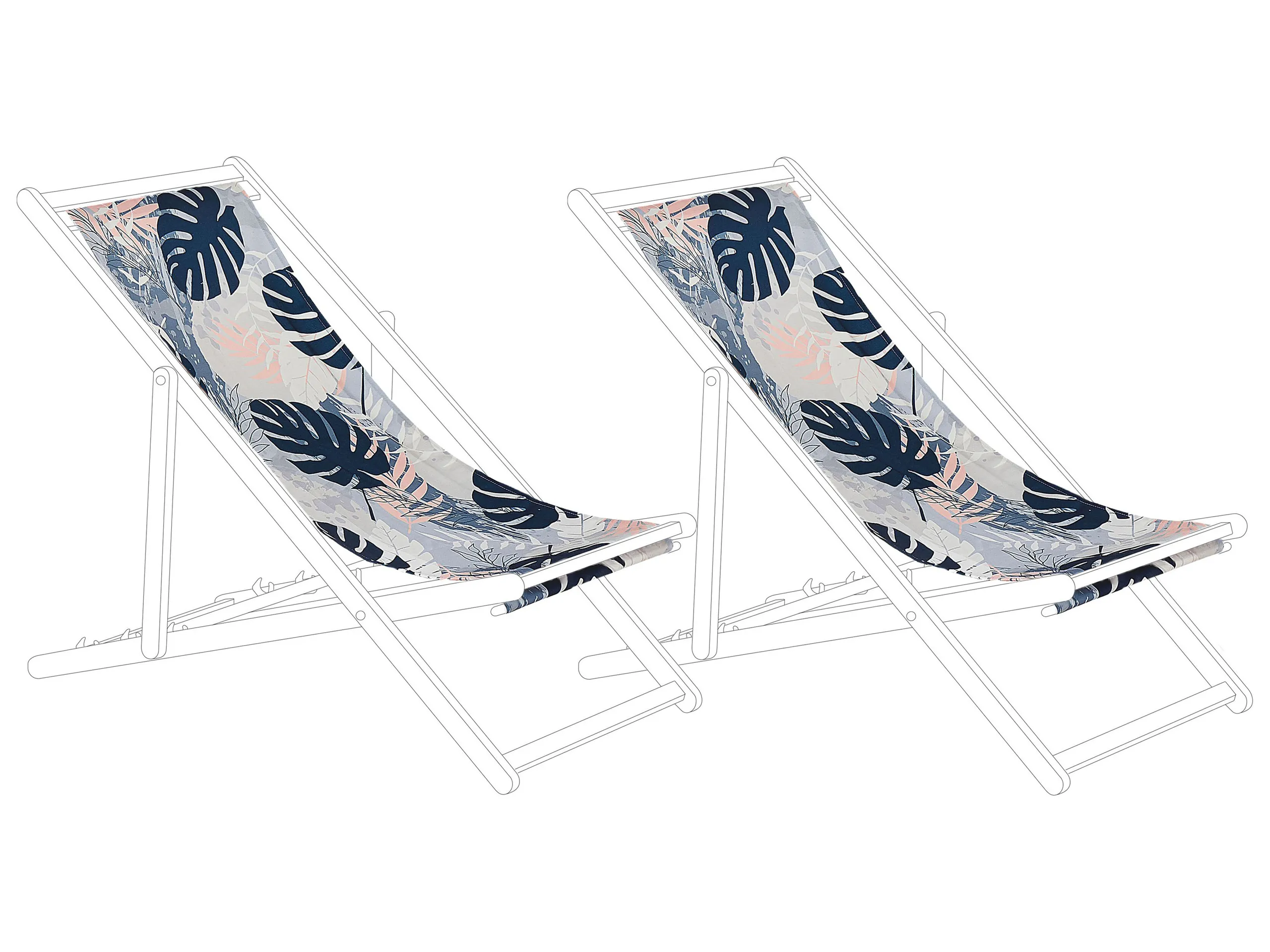 Conjunto de 2 telas de recambio para tumbonas ANZIO/AVELLINO 113 x 44 cm Azul
