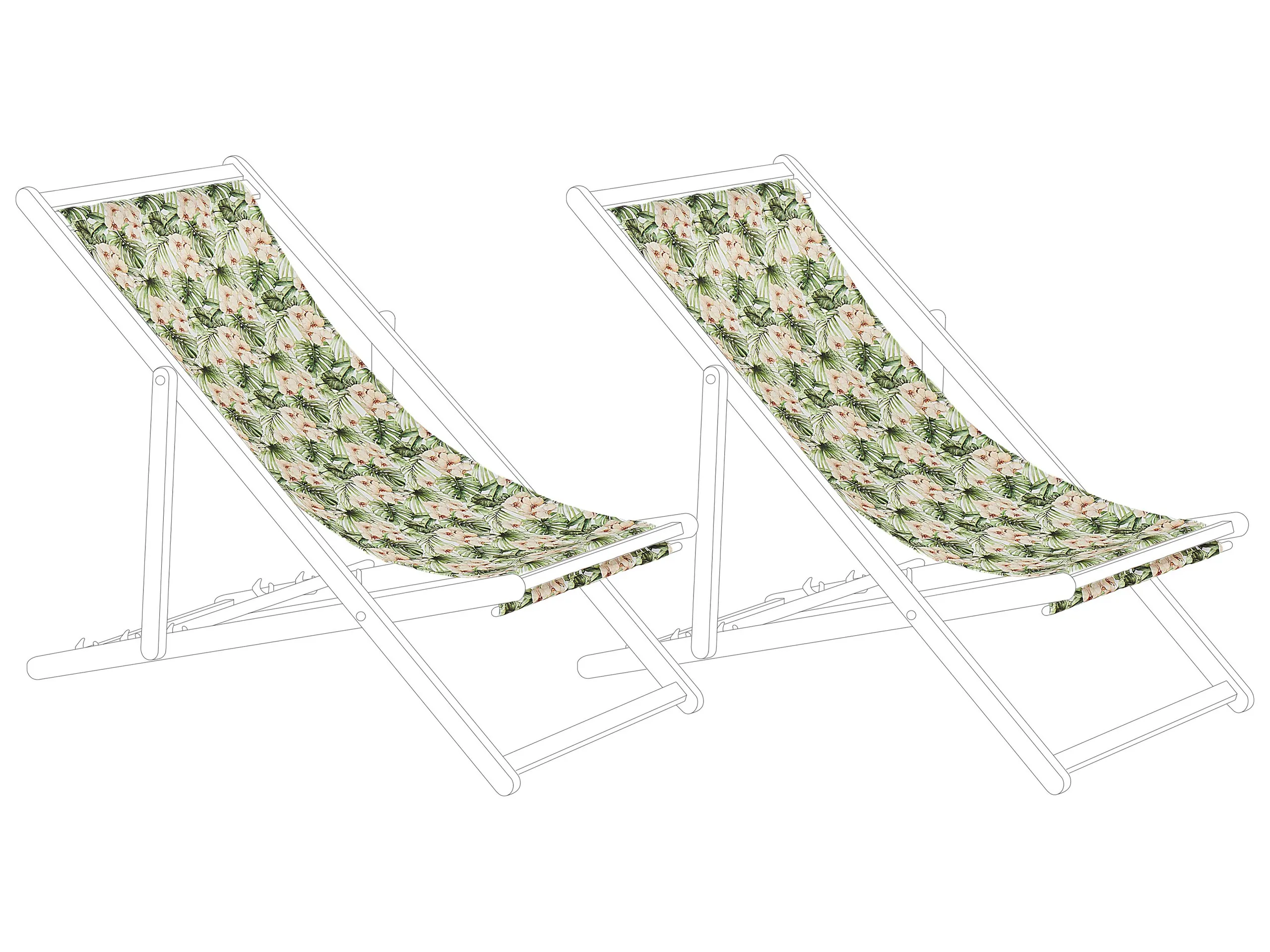 Conjunto de 2 telas de recambio para tumbonas ANZIO/AVELLINO 113 x 44 cm Rosa