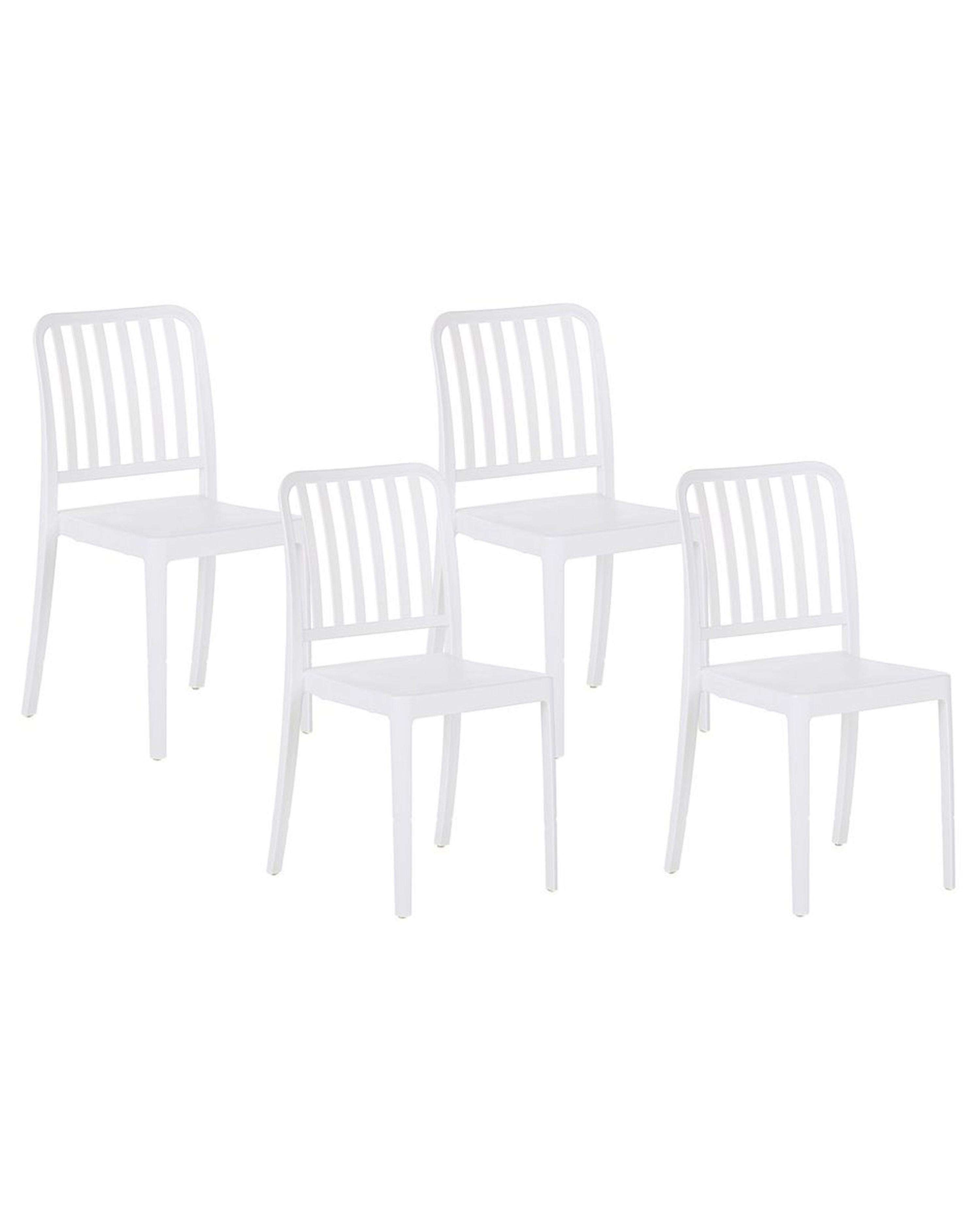 Conjunto de 4 sillas de jardín SERSALE Material sintético Blanco