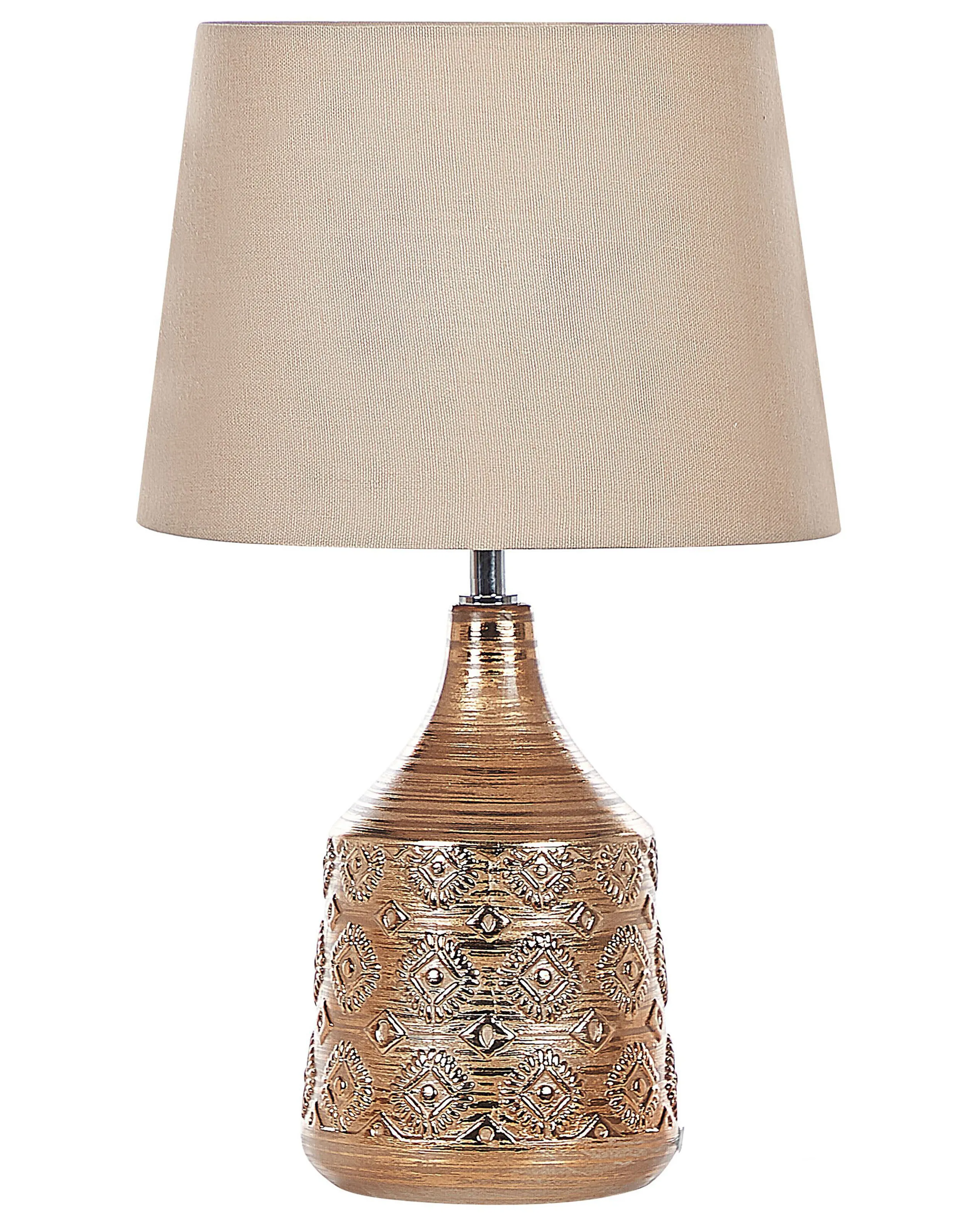 Table Lamp WARI Ceramic Golden Brown
