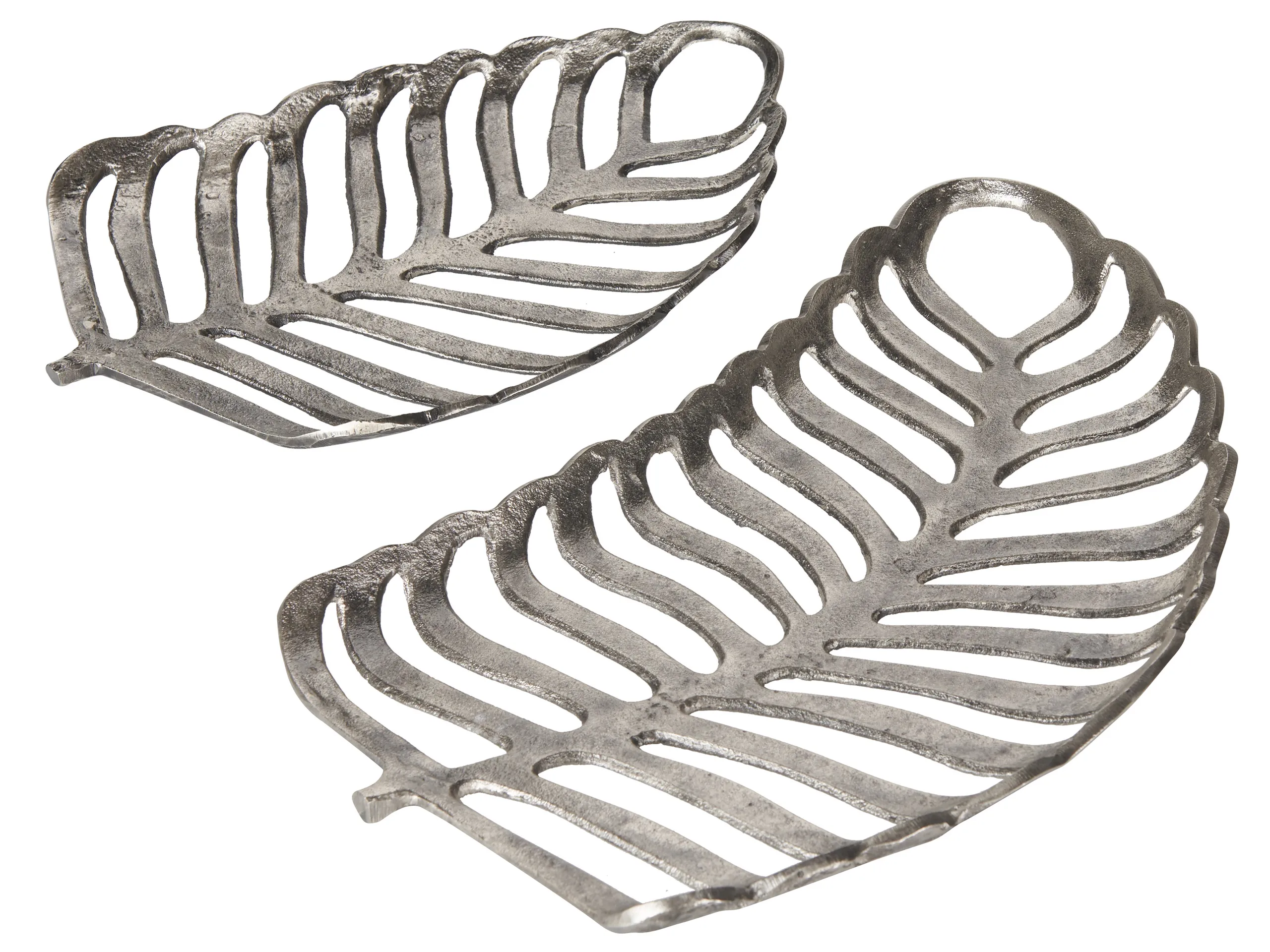 Conjunto de 2 vaciabolsillos Hoja AMNISOS Metal Plateado