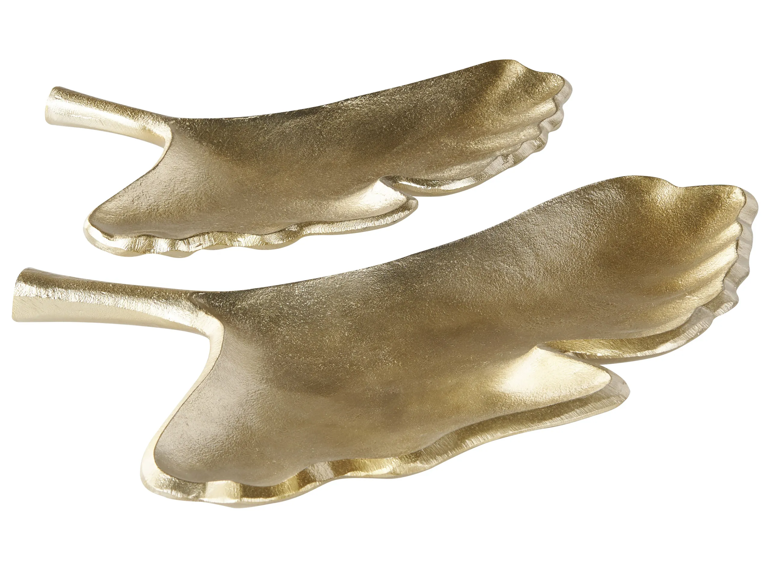Conjunto de 2 vaciabolsillos Hoja PALENQUE Metal Dorado