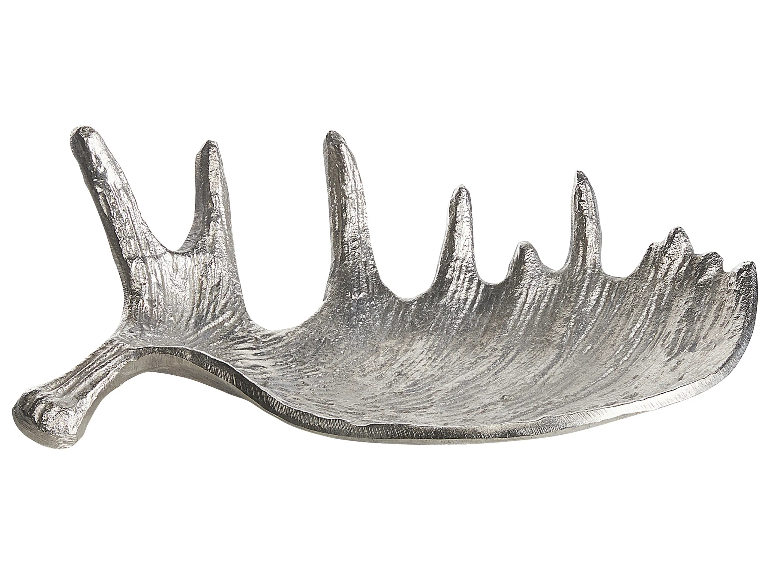 Plato decorativo Asta de alce CARTHAGE Metal Plateado