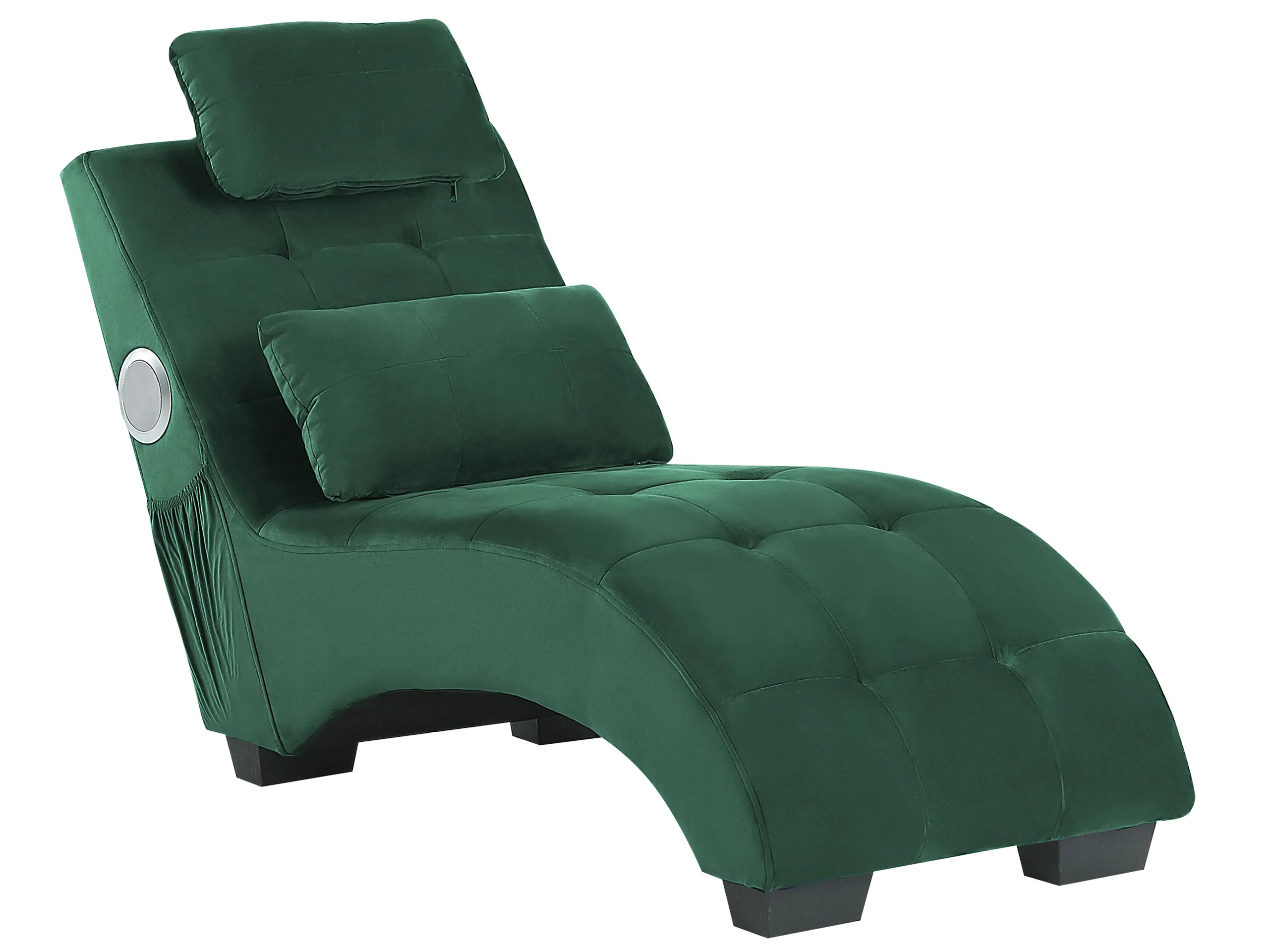 Chaise longue SIMORRE Terciopelo Verde esmeralda con altavoz Bluetooth integrado