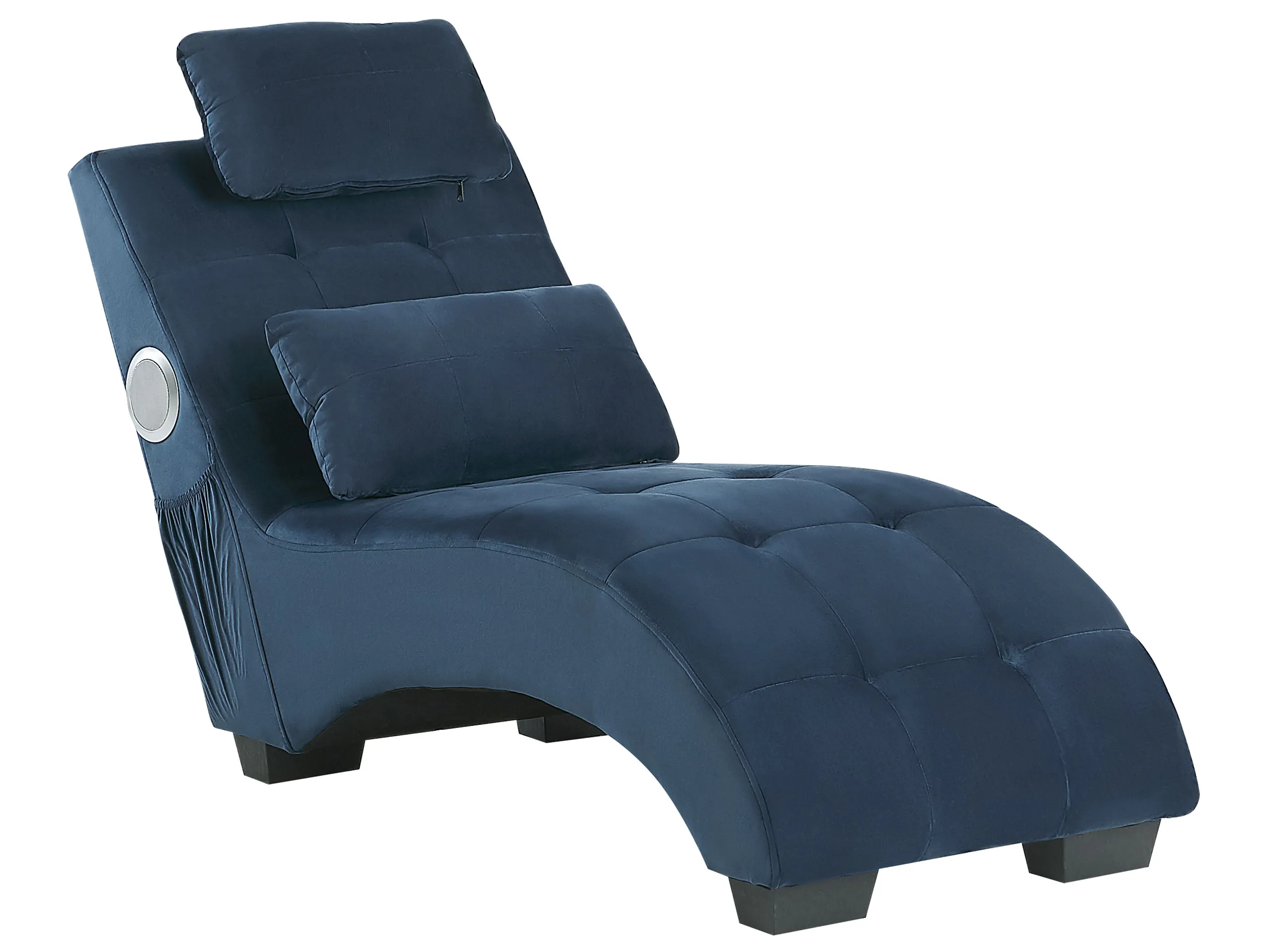 Chaise longue SIMORRE Terciopelo Azul oscuro con altavoz Bluetooth integrado