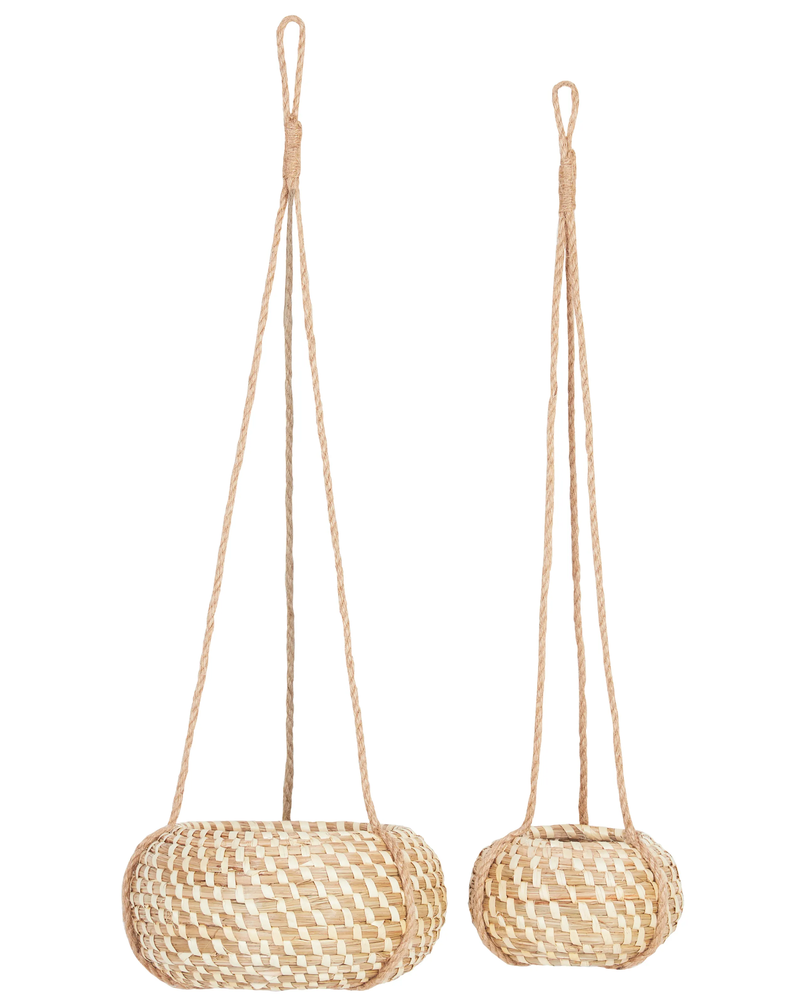 Conjunto de 2 macetas REMORA Algas marinas 22/14 cm Natural