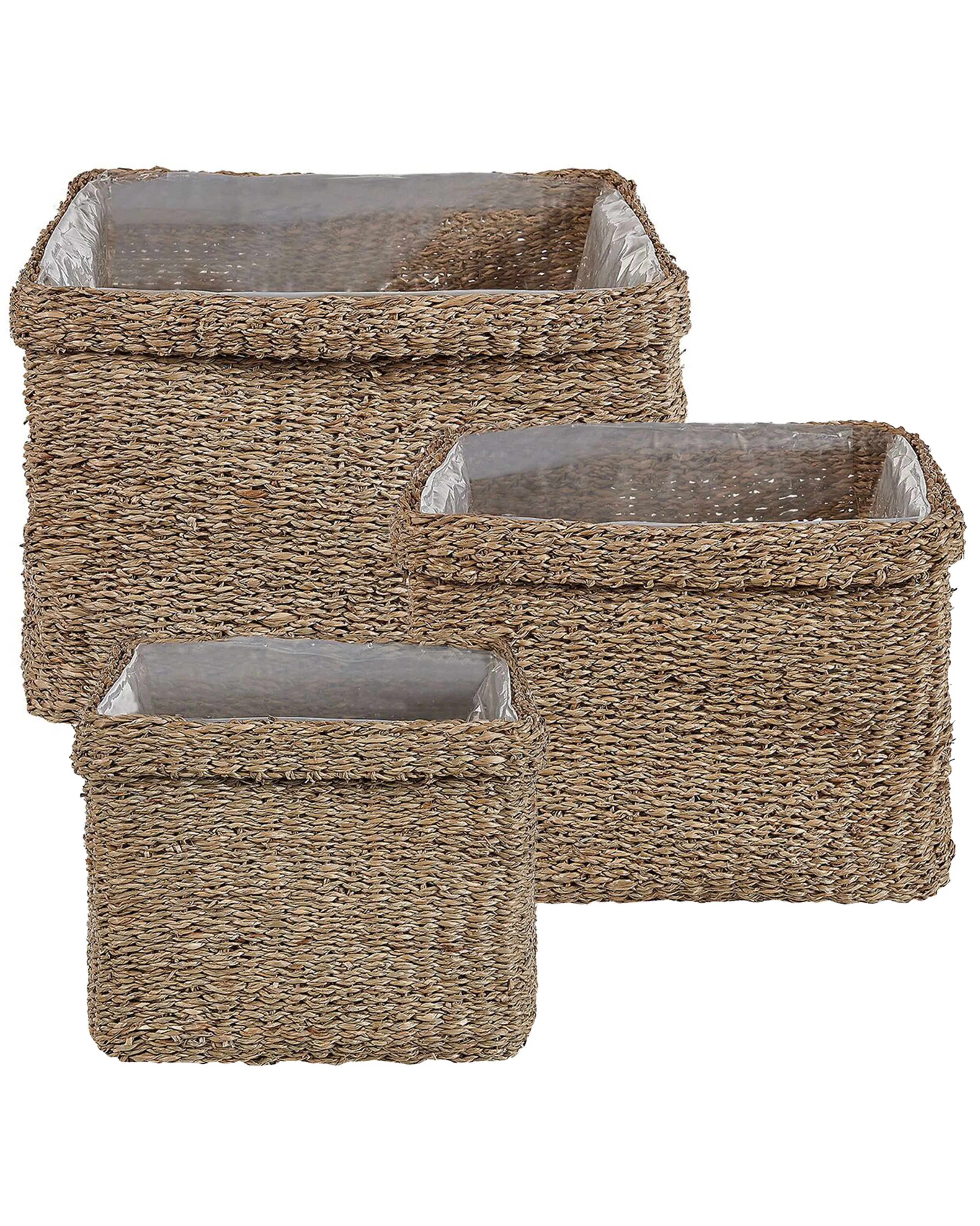 Conjunto de 3 macetas RIVULINE Algas marinas 23/27/30 cm Natural
