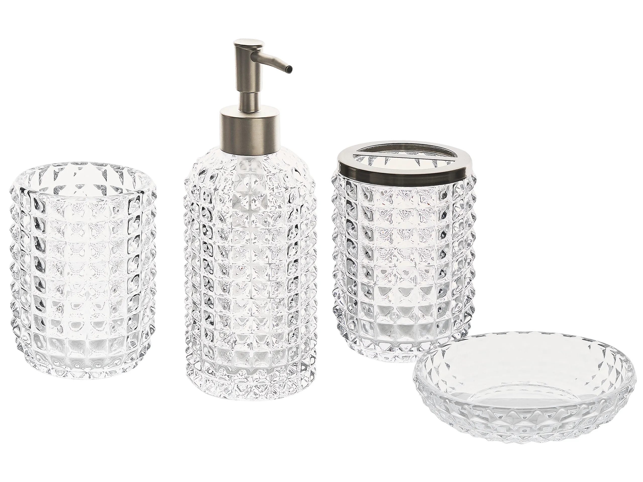 Conjunto de 4 accesorios de baño TAPIA Vidrio Transparente