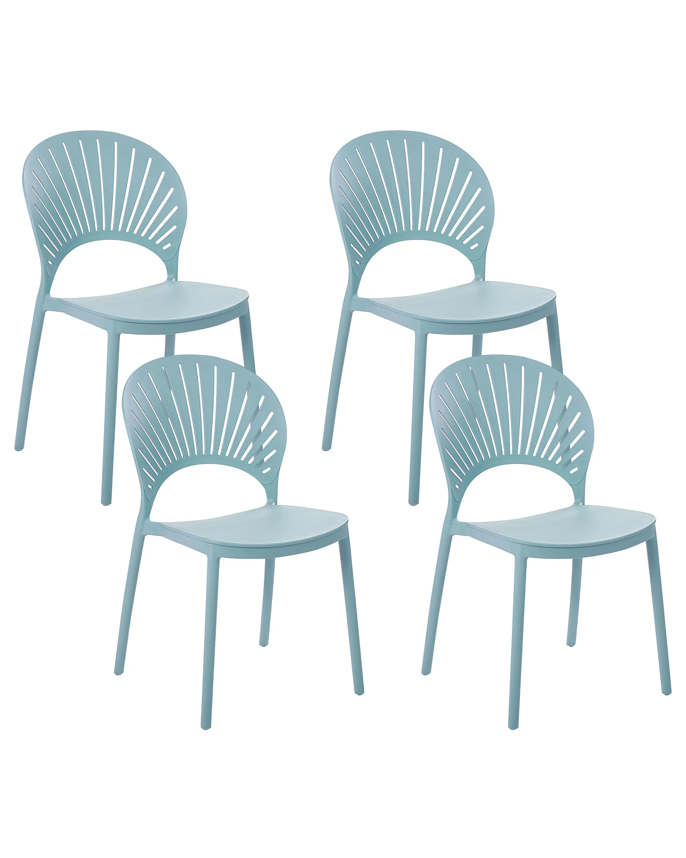 Conjunto de 4 sillas de jardín OSTIA Azul claro