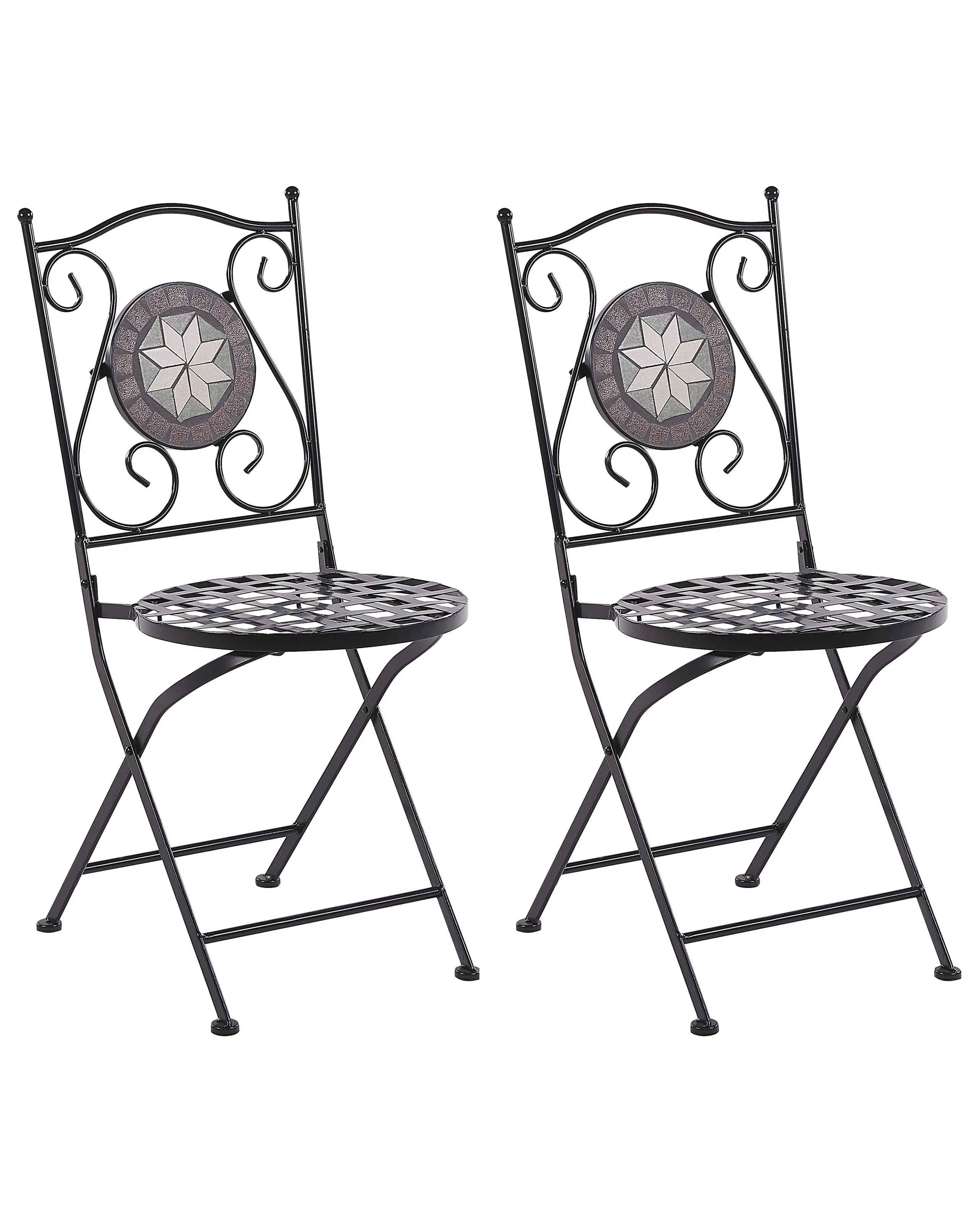 Conjunto de 2 sillas de jardín CARIATI Metal Negro
