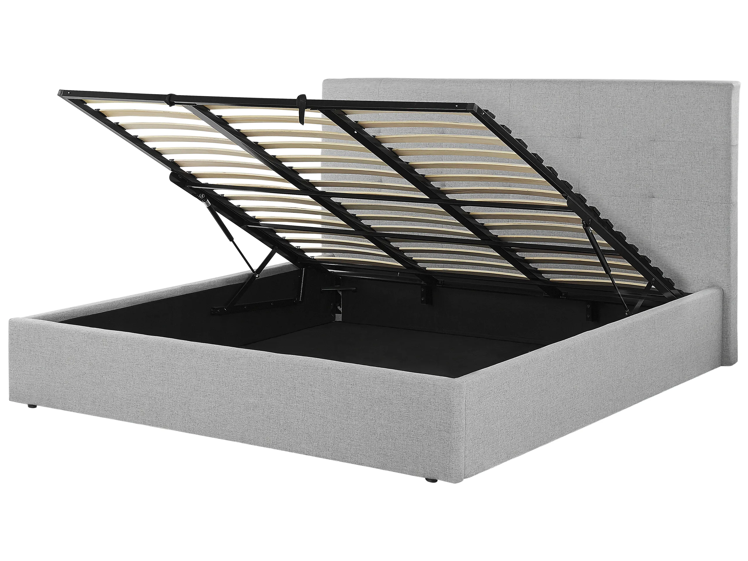 Cama con almacenaje Tela LORIENT 180 x 200 cm Gris